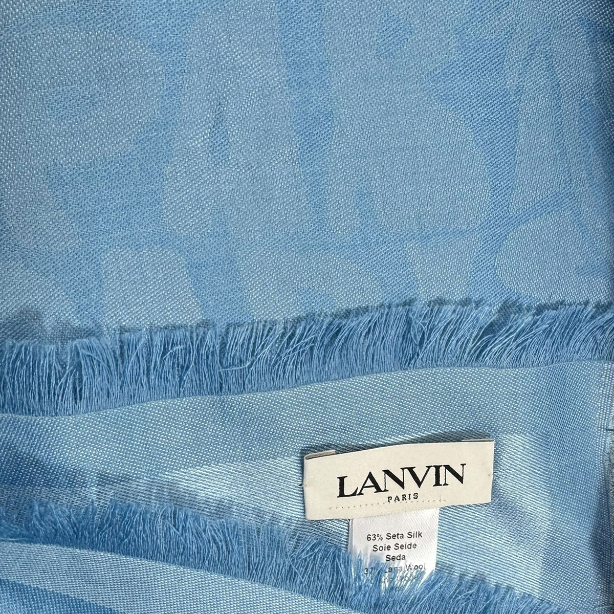 Lanvin Scarf Blue Island &amp; Logo 
