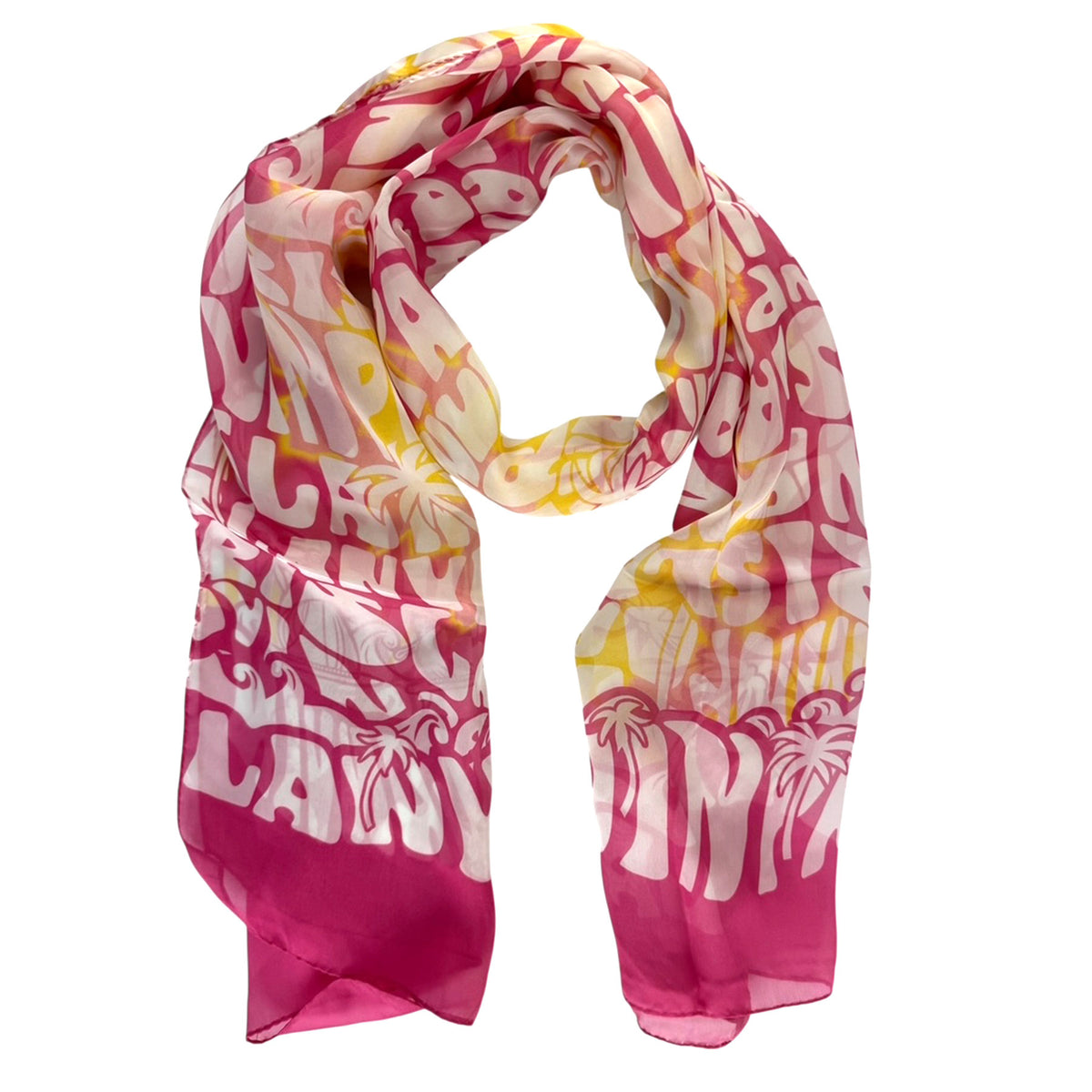 Lanvin Scarf Pink Logo Island Design 