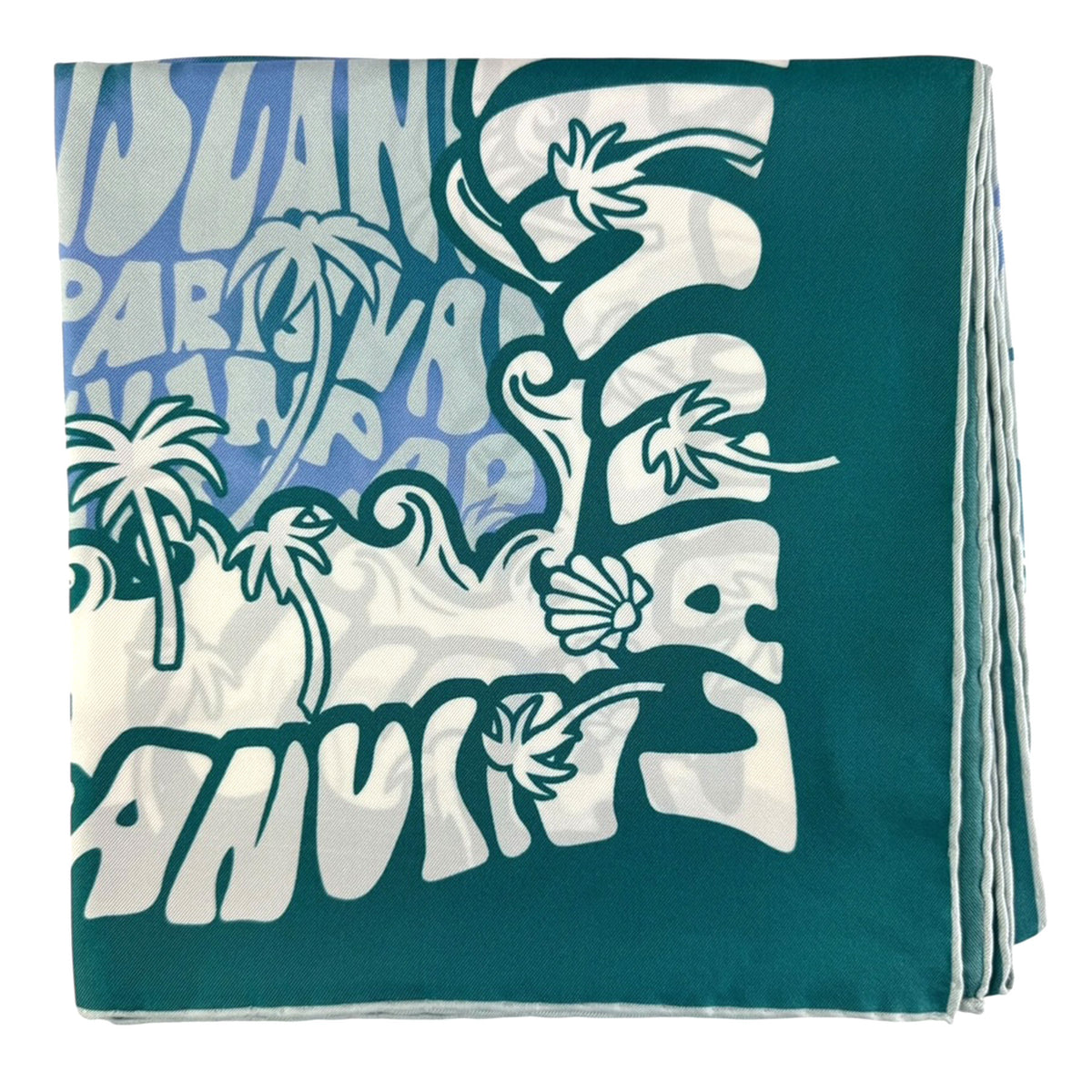 Lanvin Scarf Green Logo Island Design 
