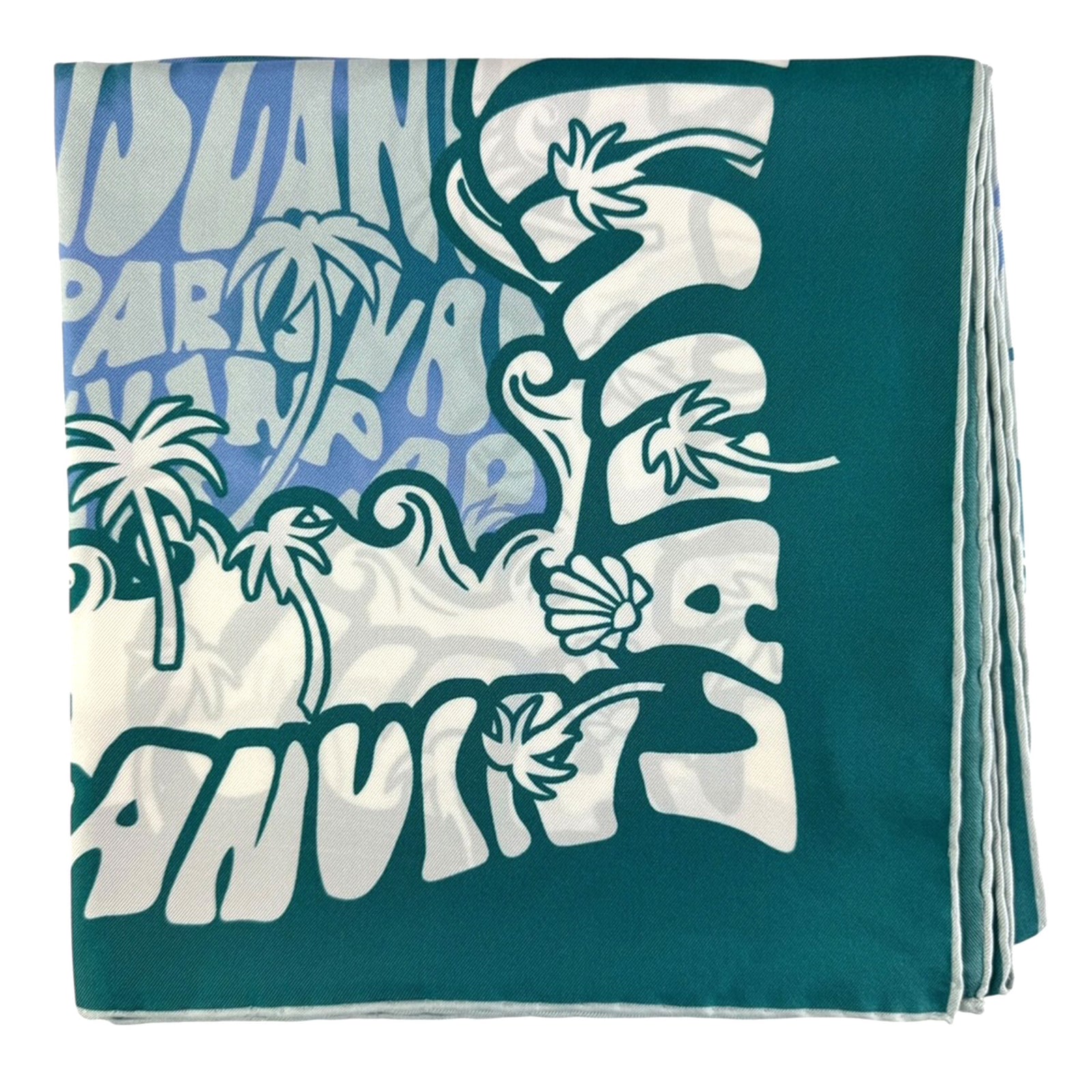 Lanvin Scarf Green Logo Island Design 