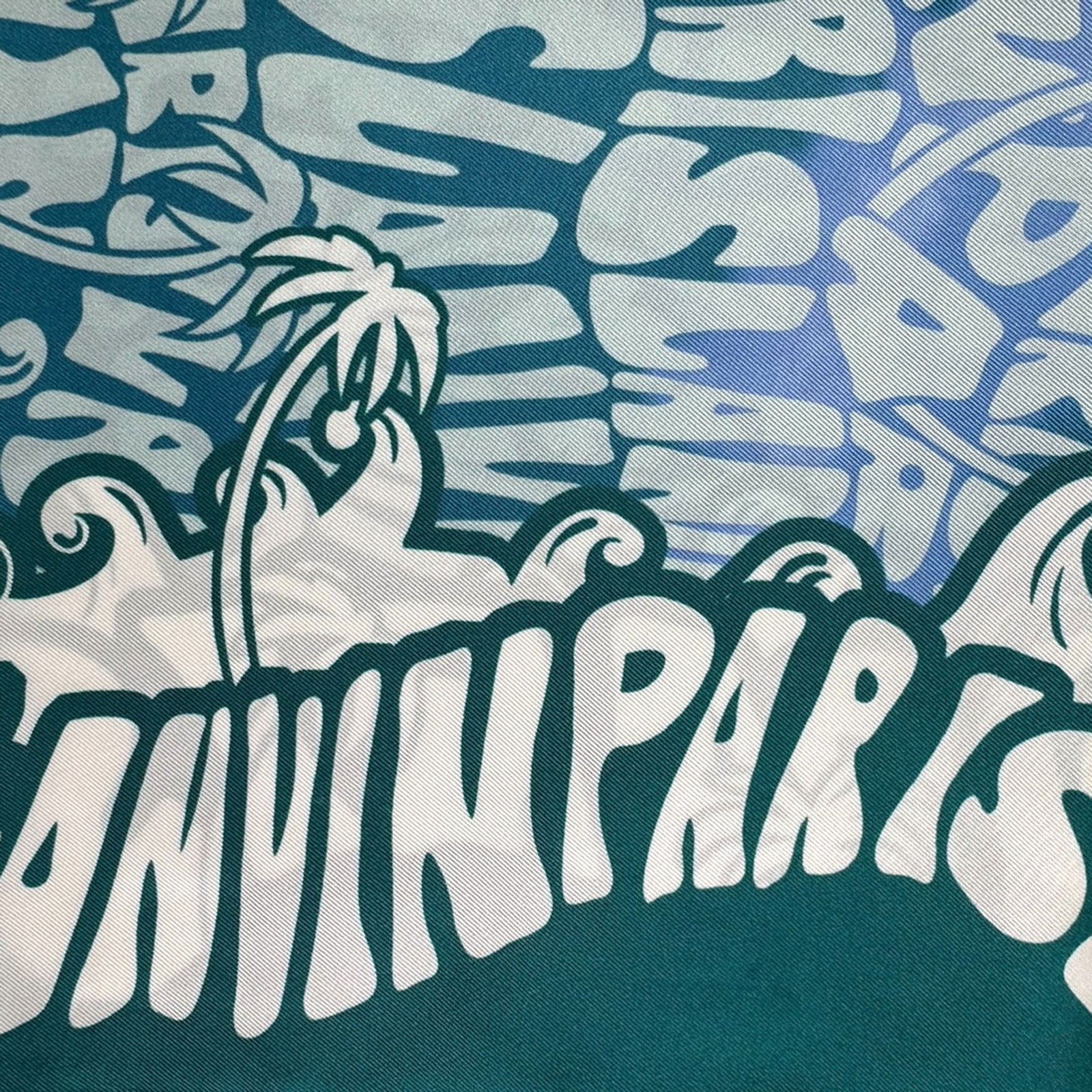 Lanvin Scarf Green Logo Island Design 