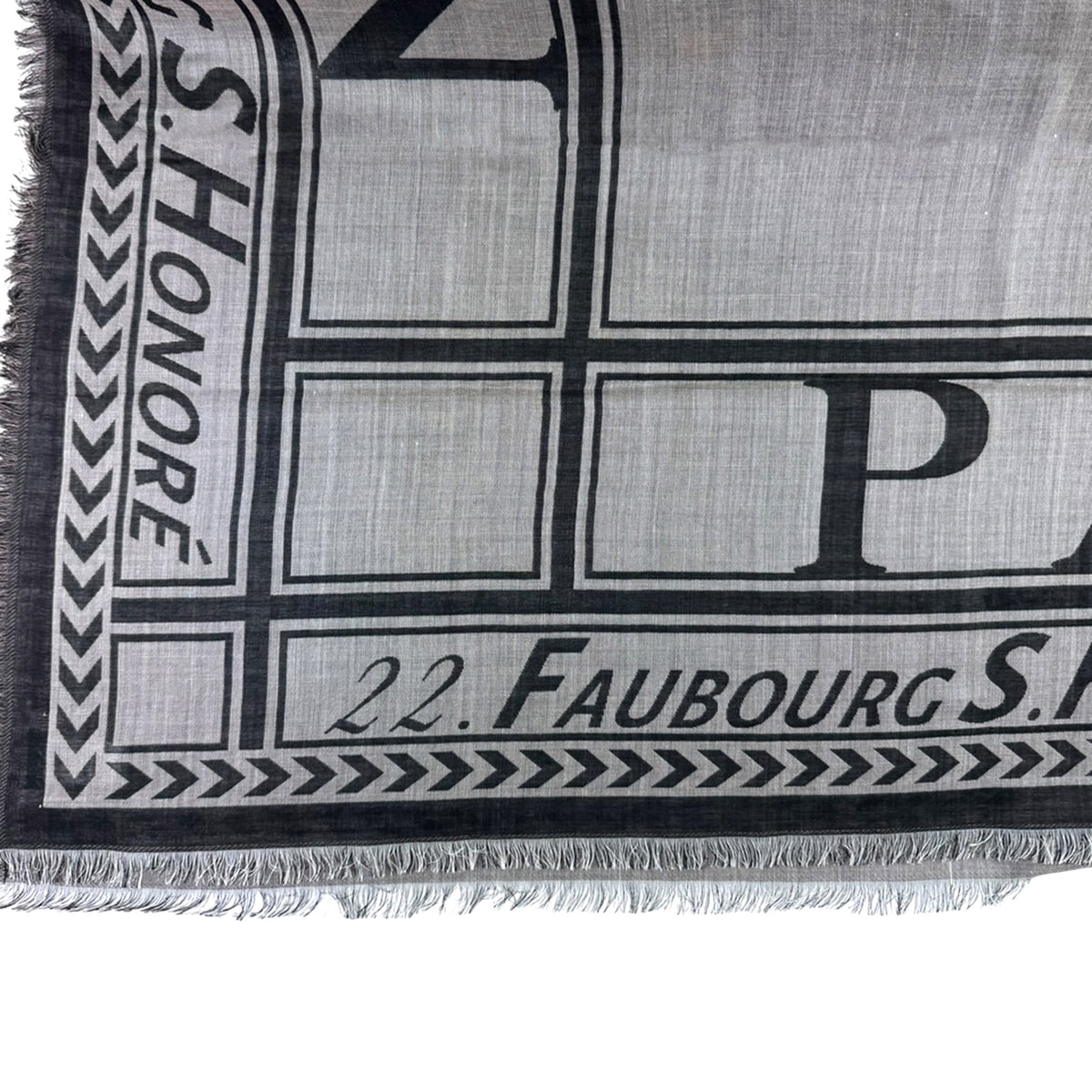 Lanvin Scarf Gray Signature Design - Extra Large 55 Inch Square Wool Silk Wrap SALE