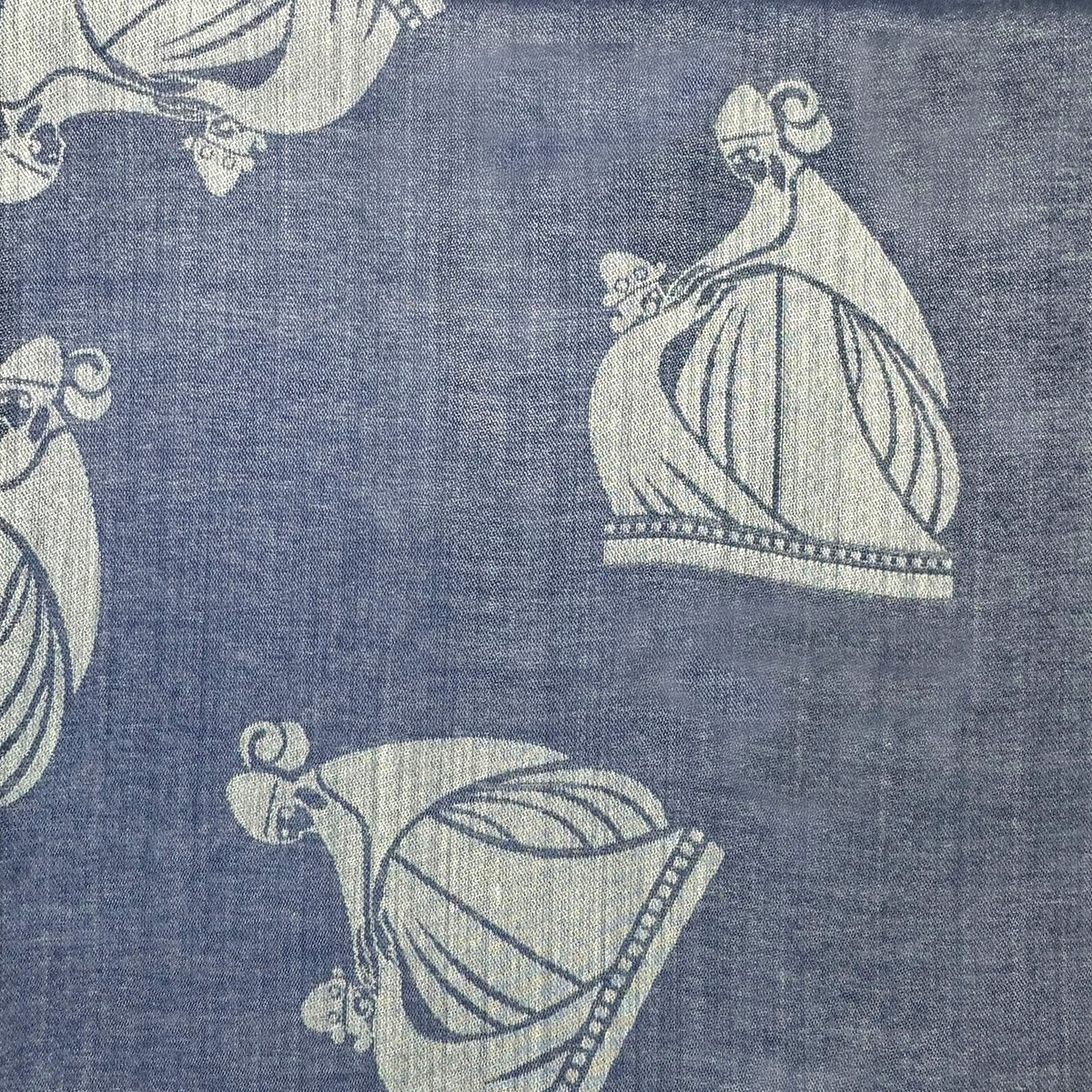 Lanvin Scarf Blue Gray Design -  Modal Wool Silk Shawl SALE