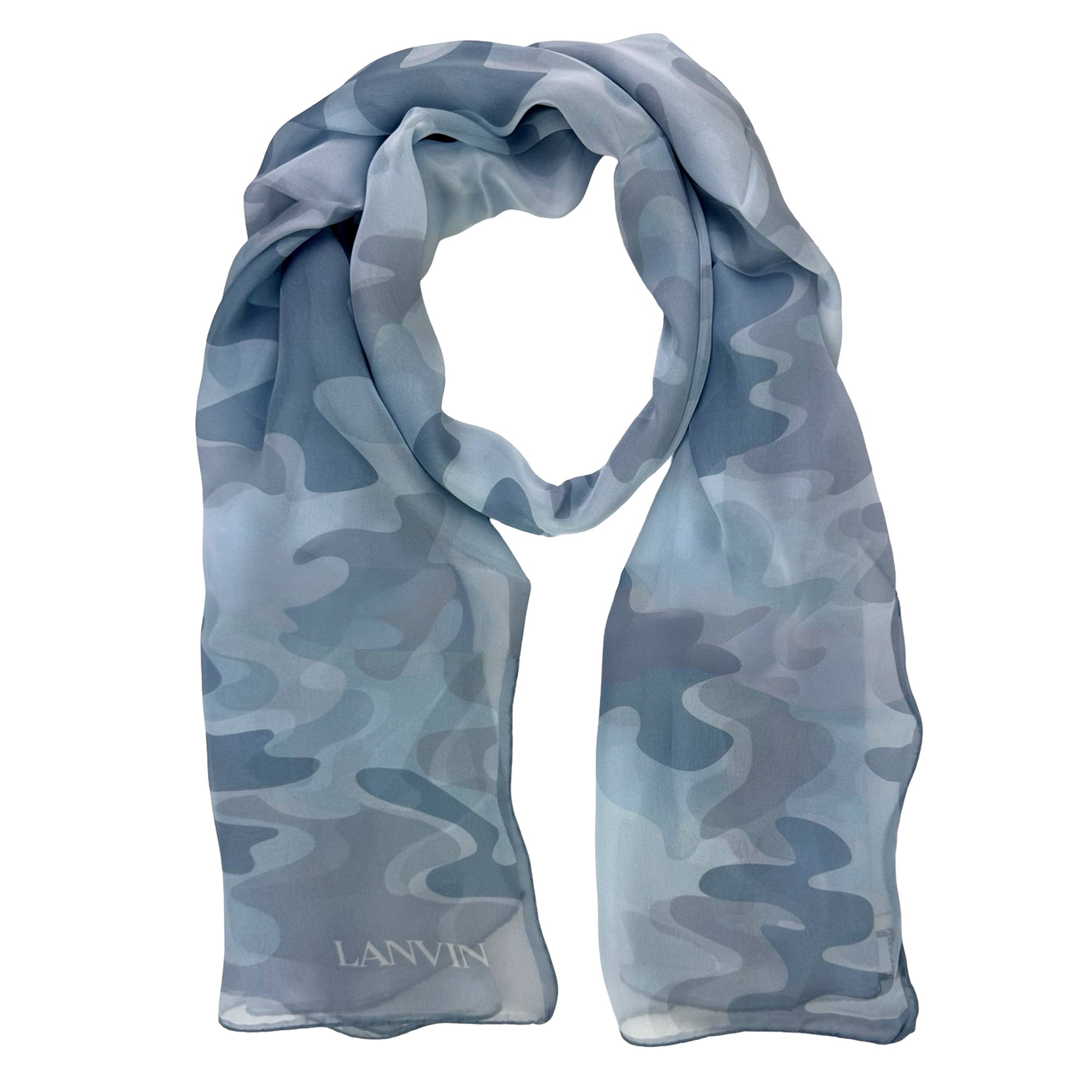Foulard Lanvin Authentique 100% Soie Multicolore Floral - Occasion Bon état | Foulard Carré Vintage