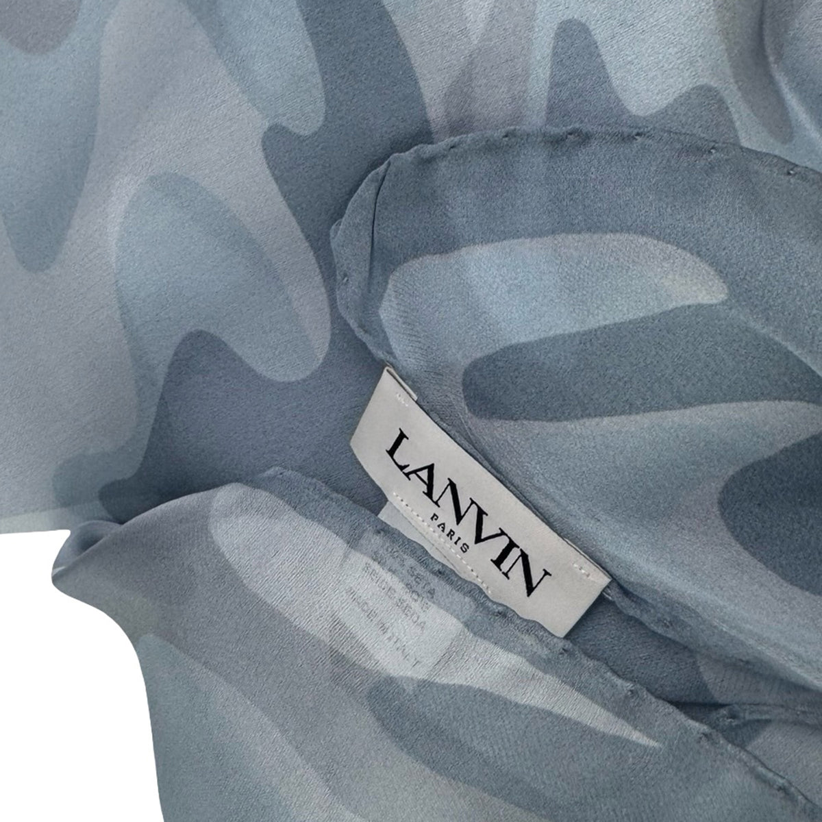 New Lanvin Scarf Seafoam Gray Camo 