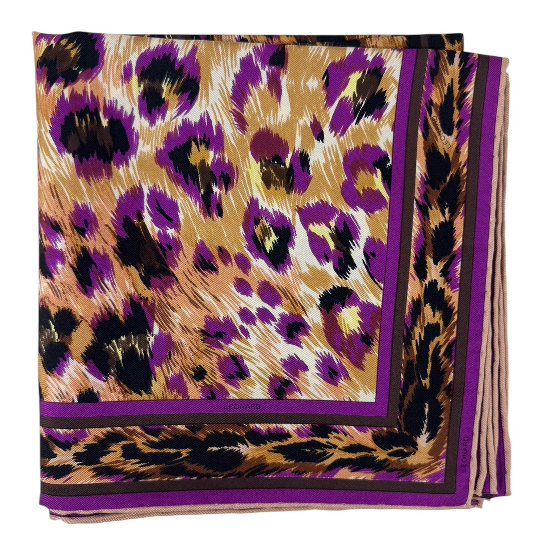 Leonard Paris Scarf Leopard Print - Twill Silk Large Square