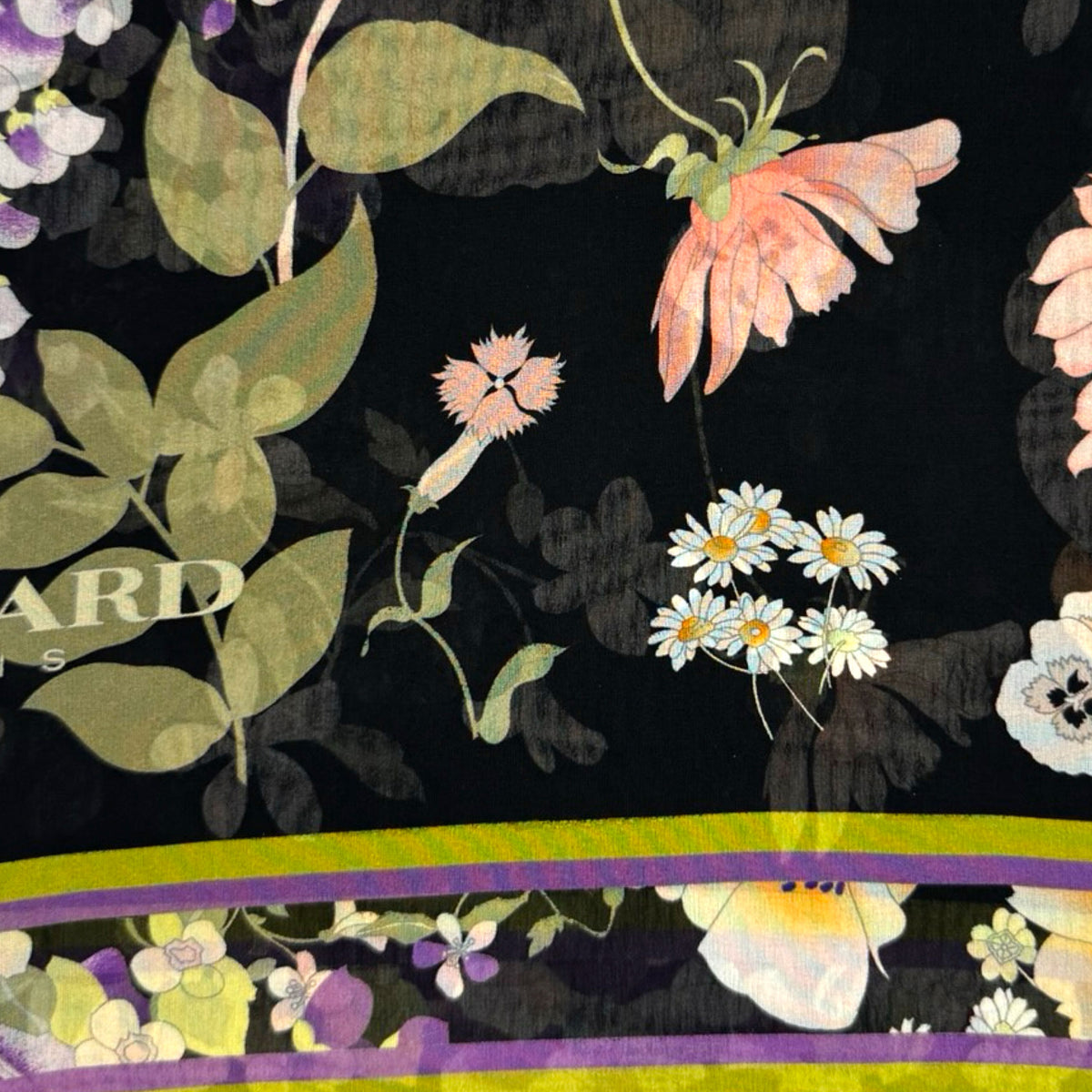 Leonard Paris Kaftan Black Floral - Chiffon Silk Luxury Resort Wear