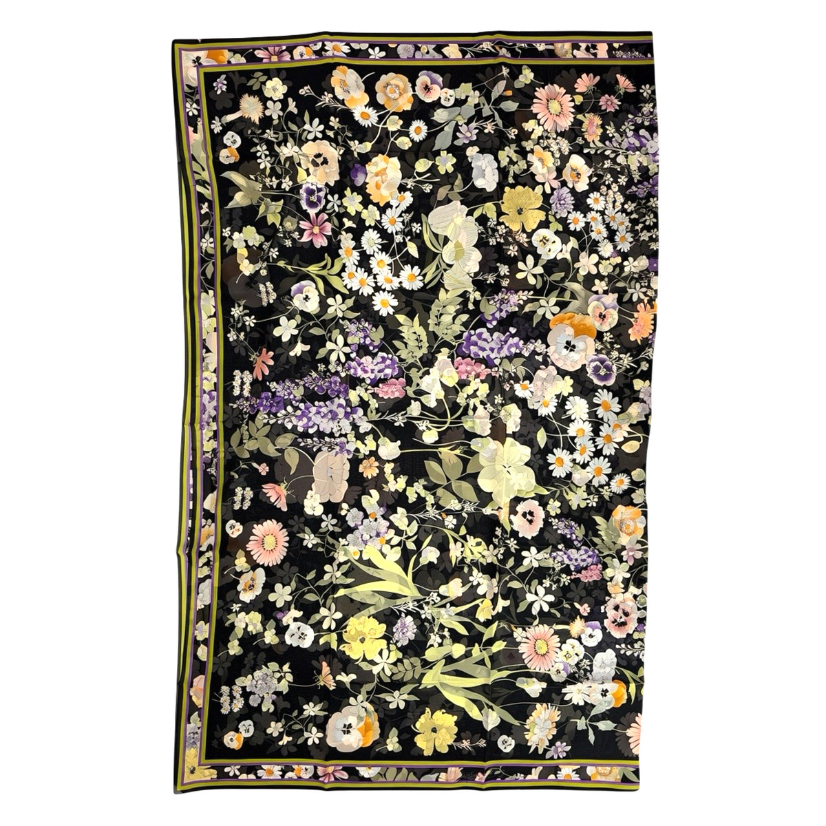 Leonard Paris Kaftan Black Floral - Chiffon Silk Luxury Resort Wear