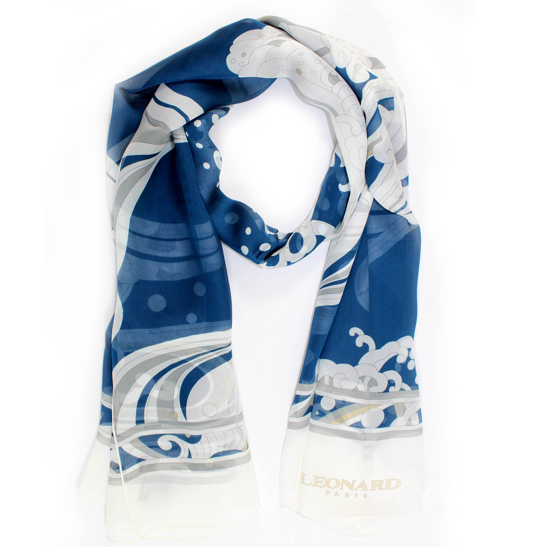 Leonard Square Scarf in Blue