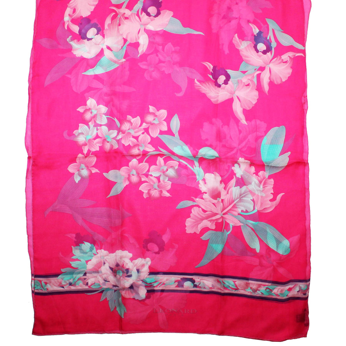 New Leonard Paris Scarf Pink Aqua