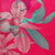 Leonard Paris Scarf Pink Aqua Floral Design - Chiffon Silk Shawl