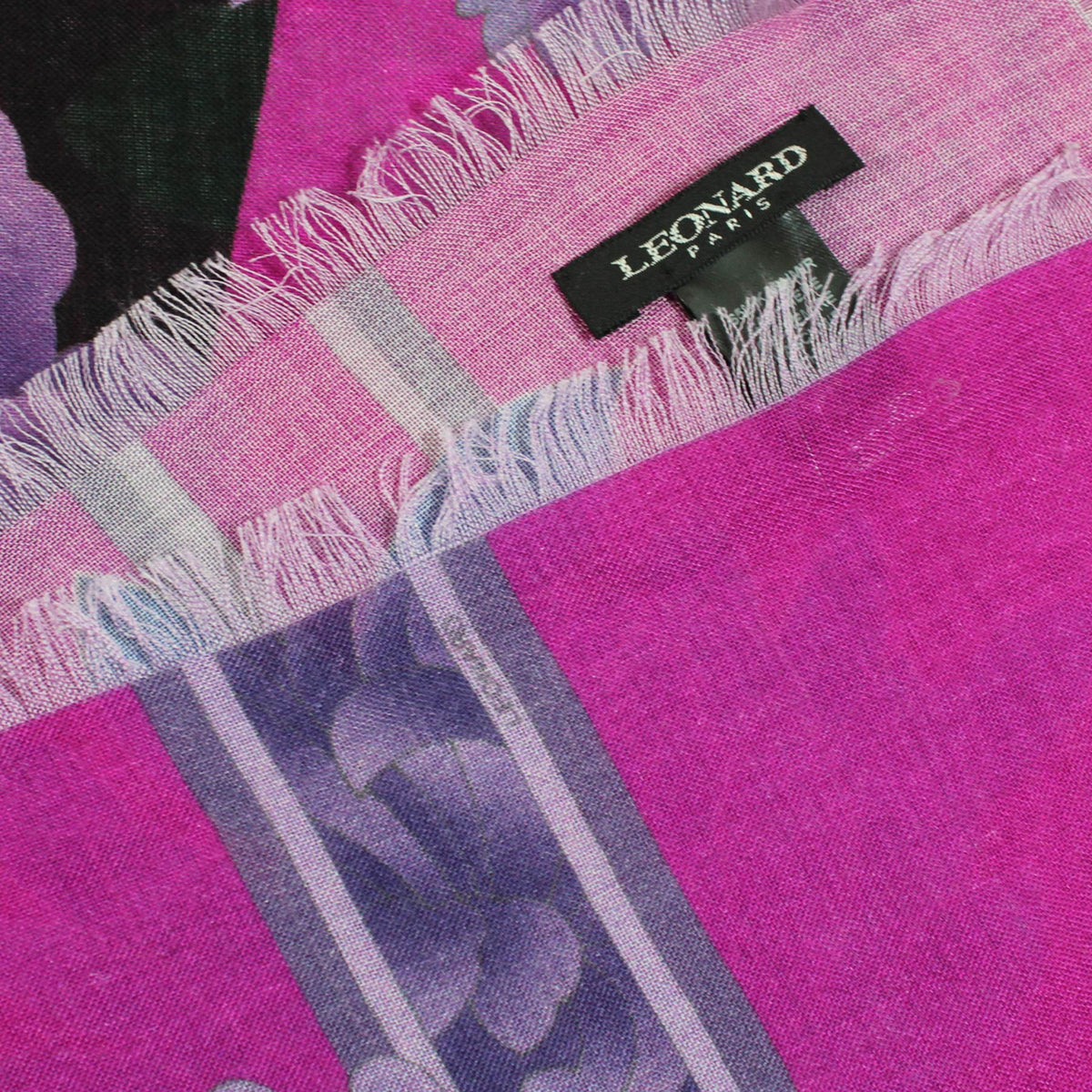 Leonard Paris Scarf Magenta - Cashmere Silk Shawl