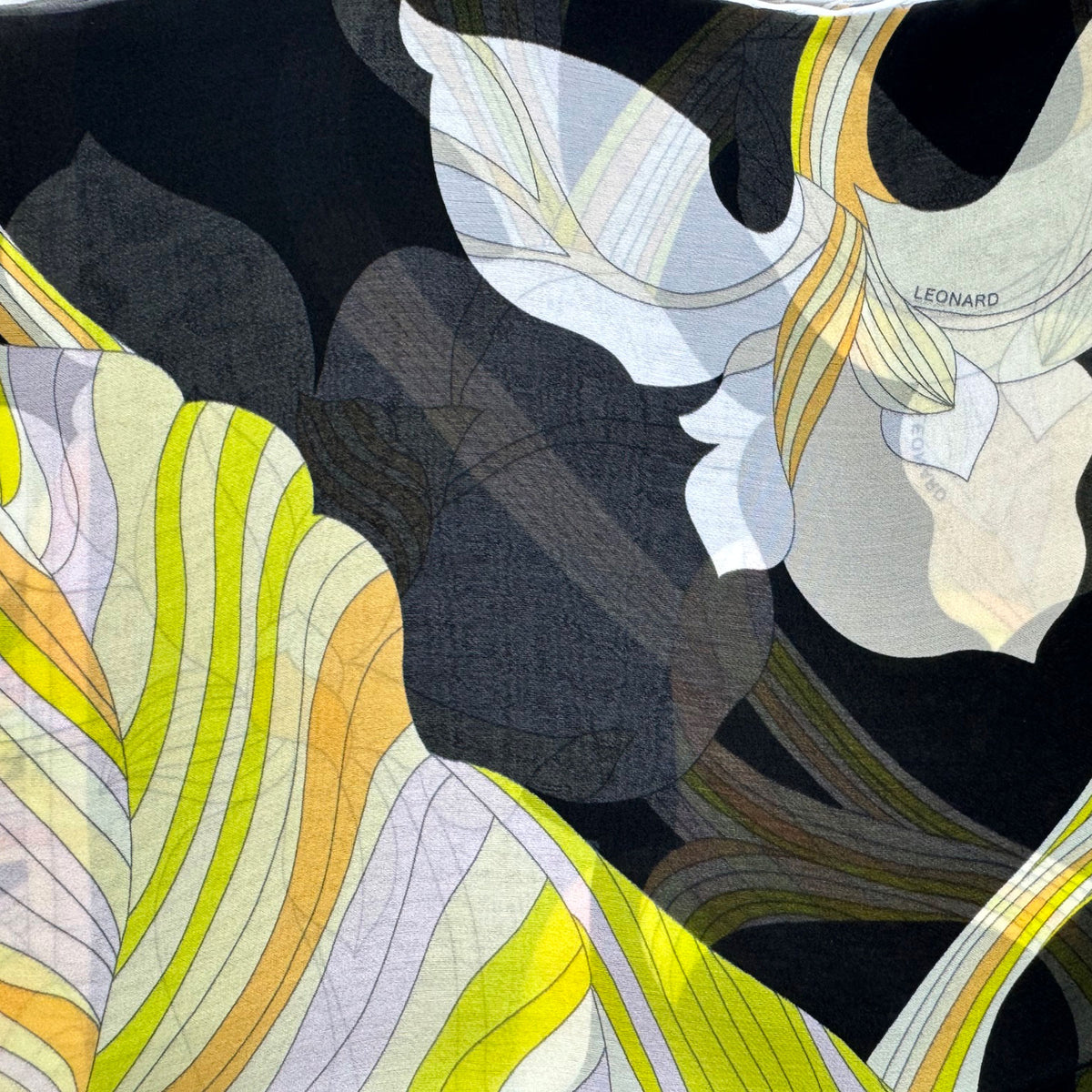Leonard
Leonard Paris Scarf Black Yellow Orange Floral 
