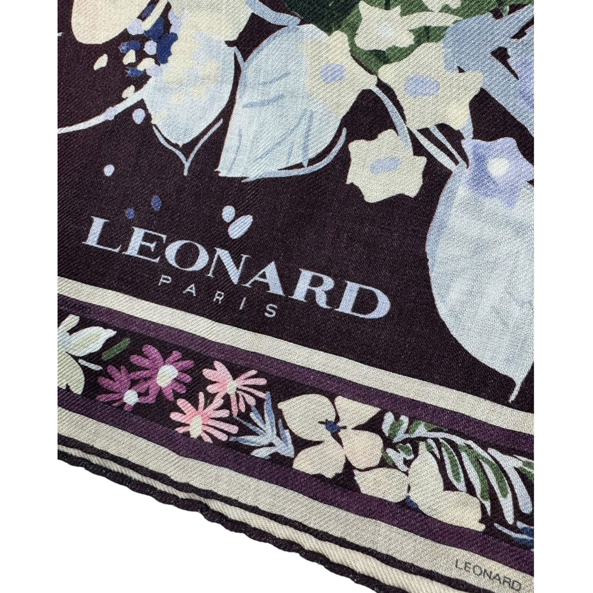 Leonard Scarf Dark Purple Floral 