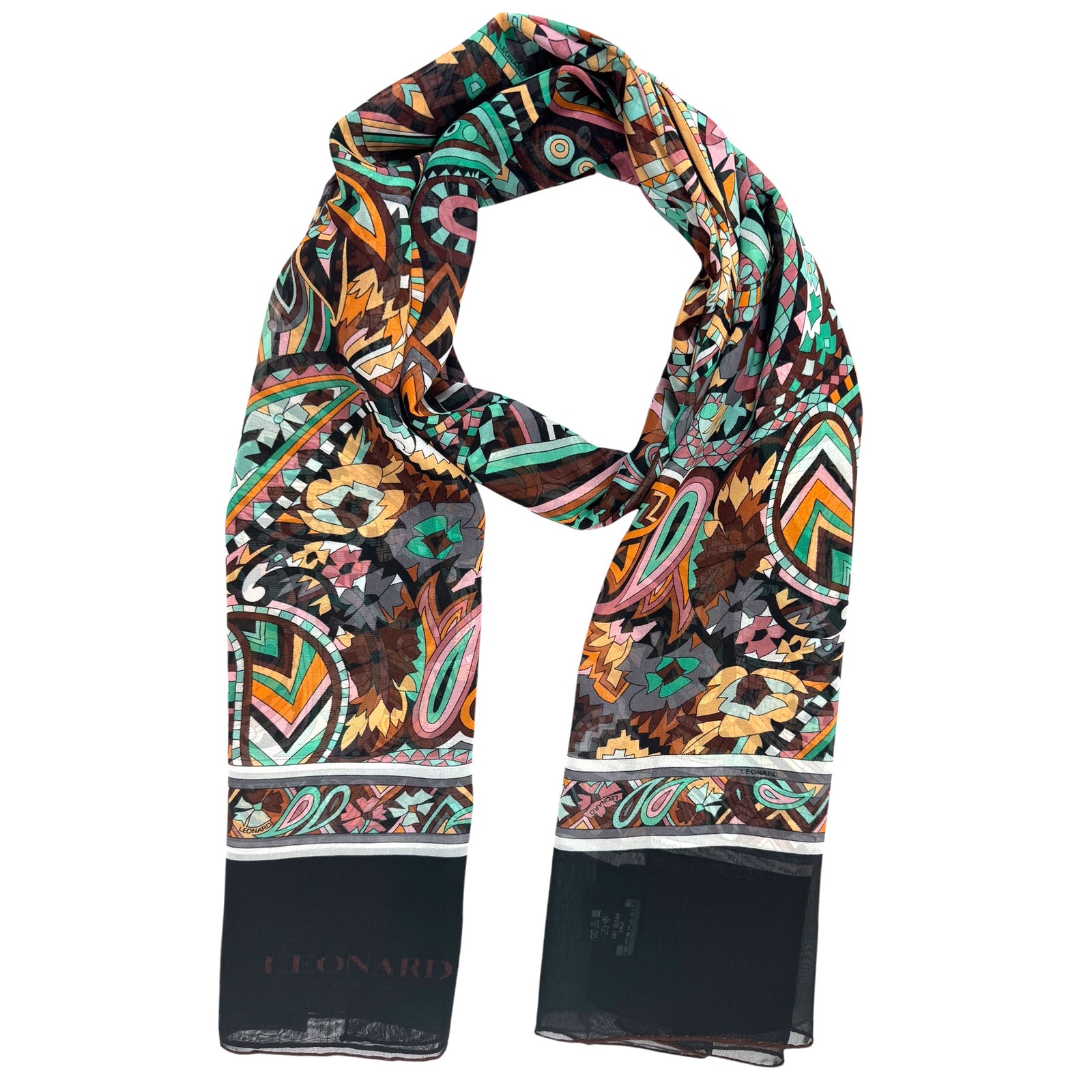 Leonard Paris Scarf Floral Archive - Chiffon Silk Shawl