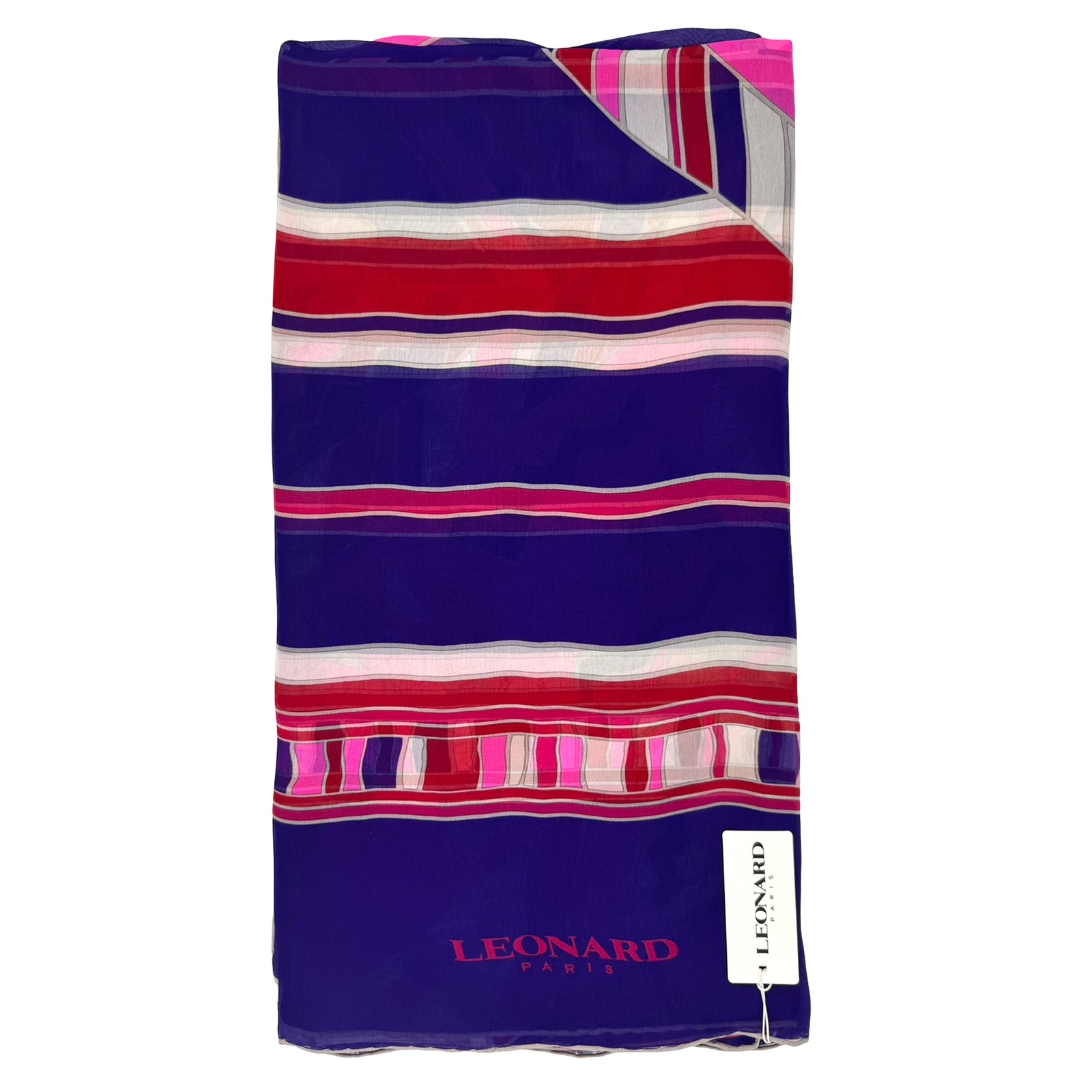 Leonard Paris Scarf Purple Pink Red - Chiffon Silk Shawl