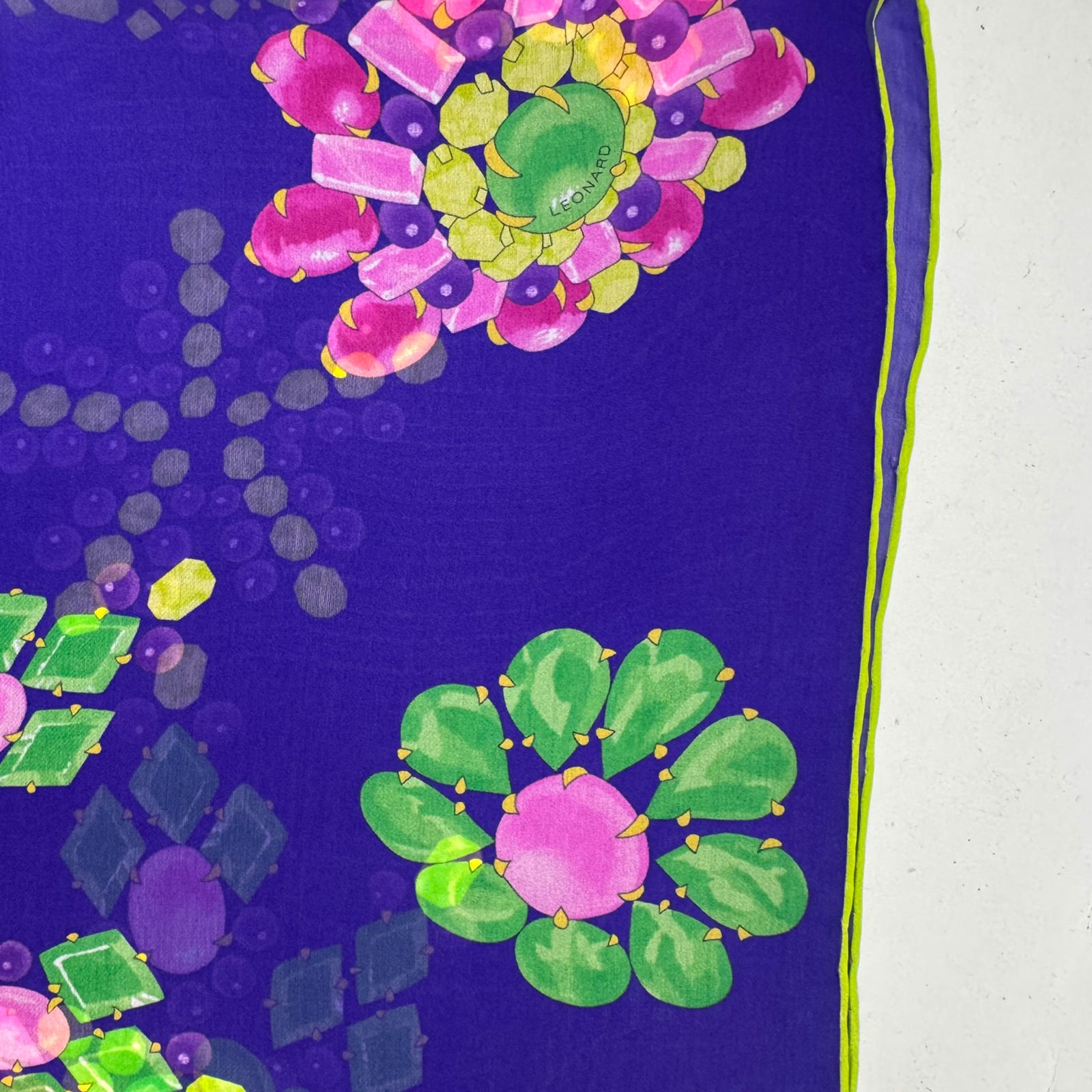 Leonard Paris Scarf Purple Gems - Chiffon Silk Shawl