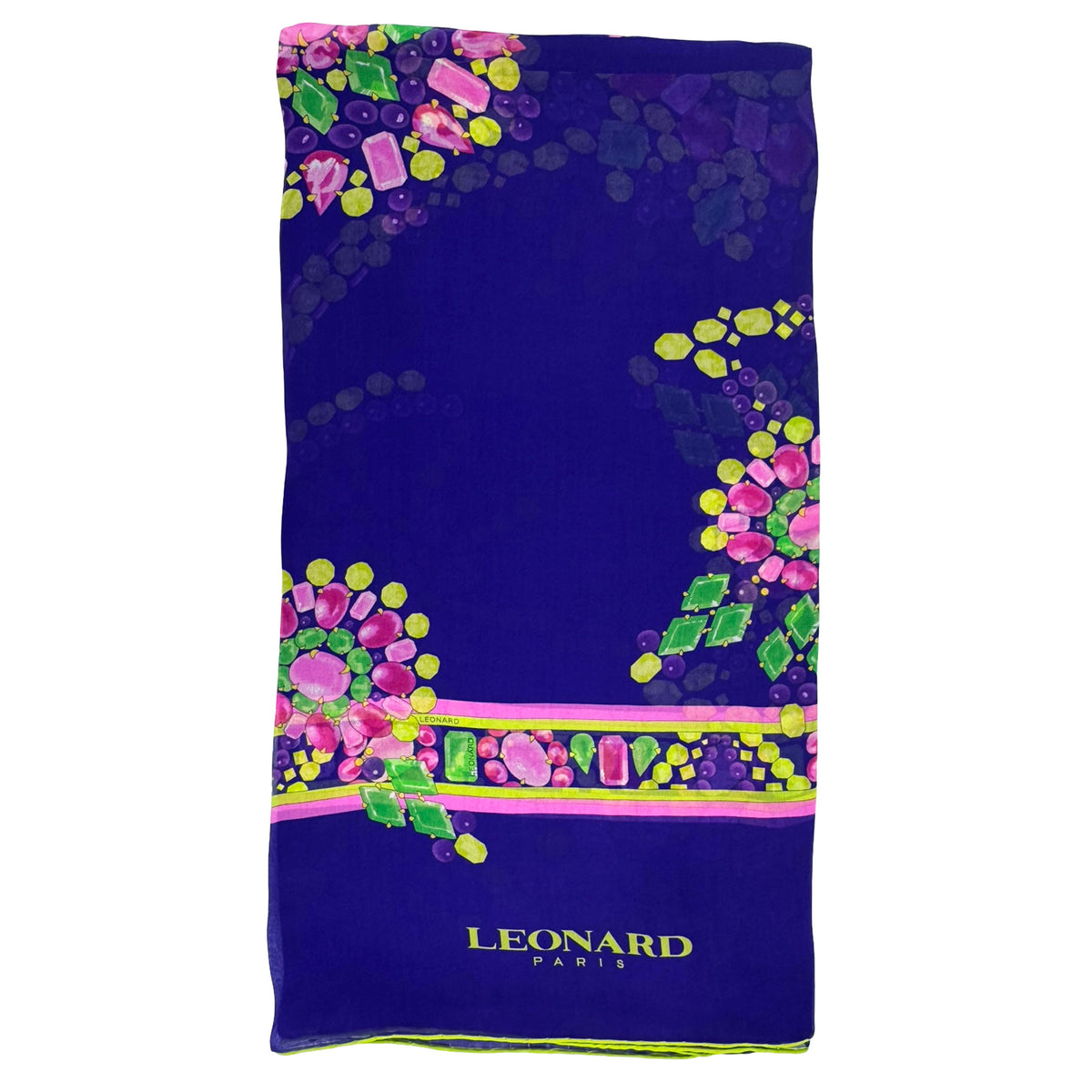 Leonard Paris Scarf Purple Gems - Chiffon Silk Shawl