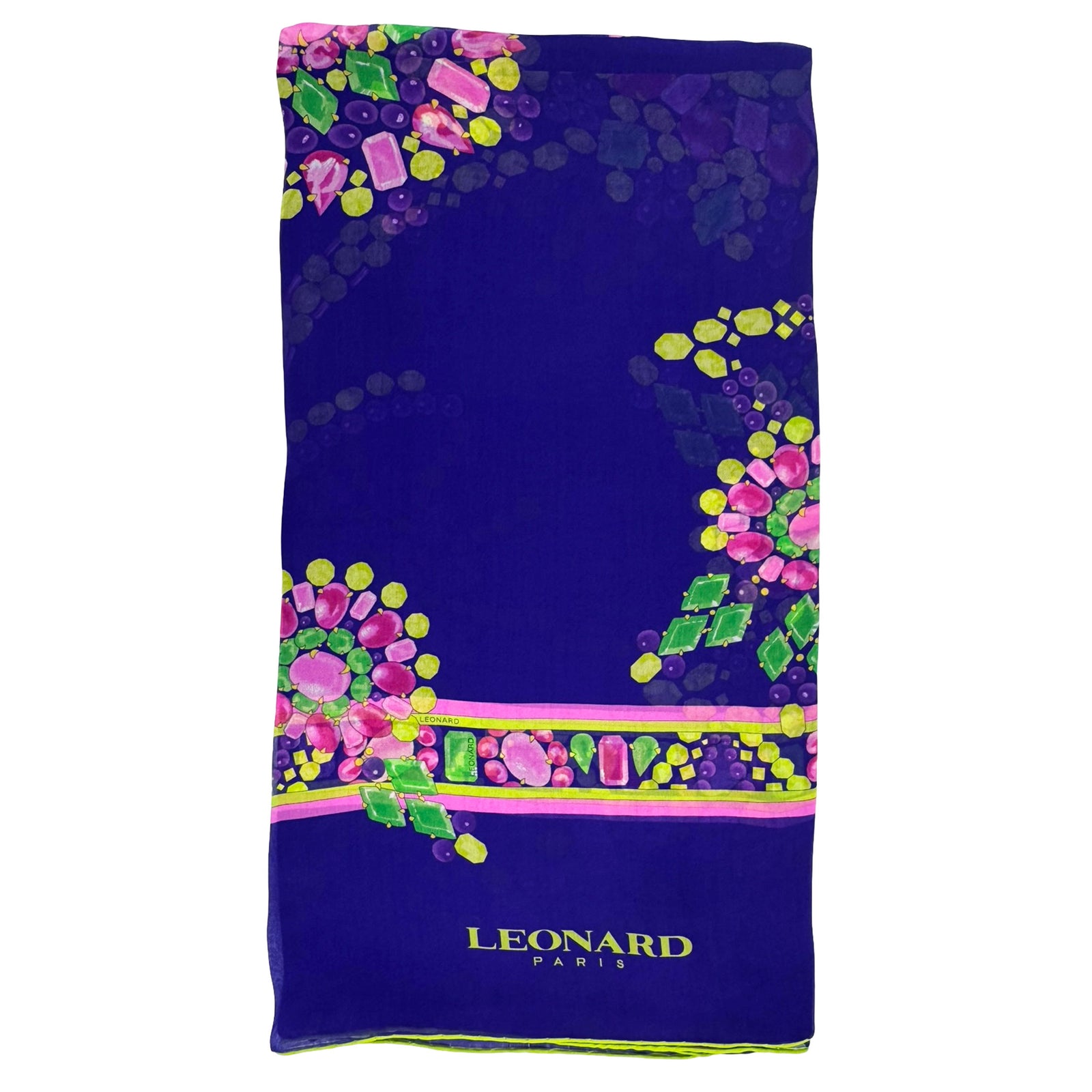Leonard Paris Scarf Purple Gems - Chiffon Silk Shawl