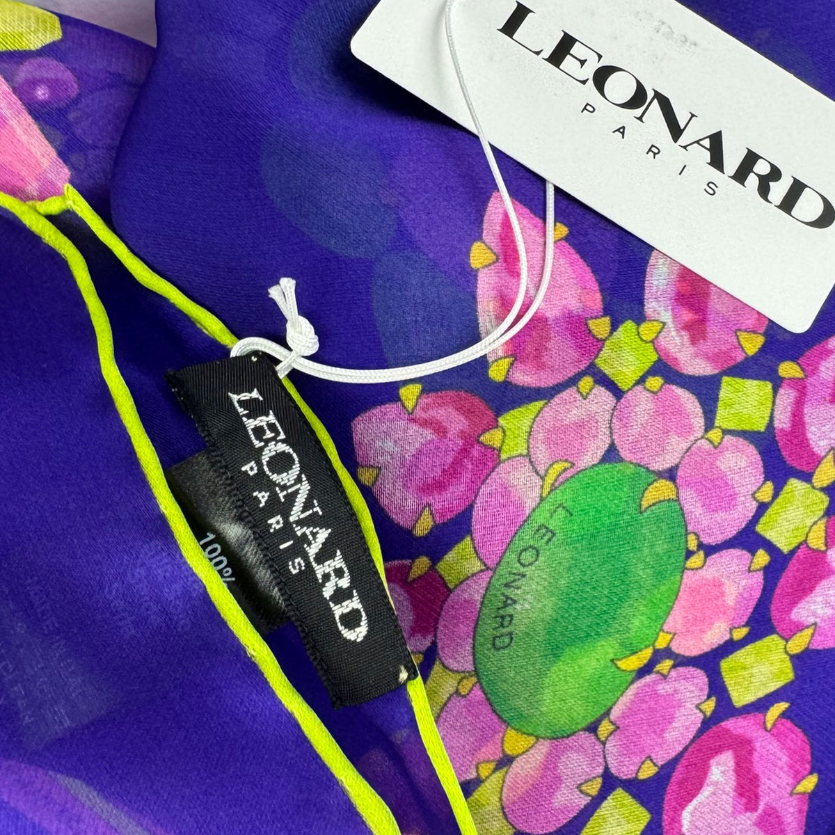 Leonard Paris Scarf Purple Gems - Chiffon Silk Shawl