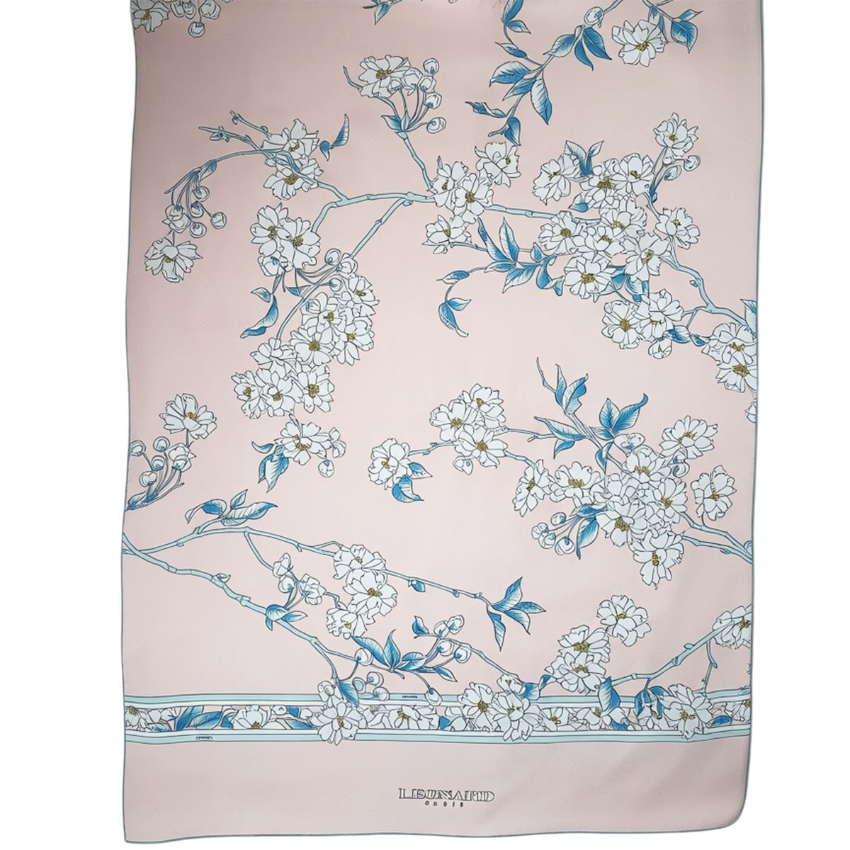 Leonard Paris Scarf Pink Floral Design - Chiffon Silk Shawl