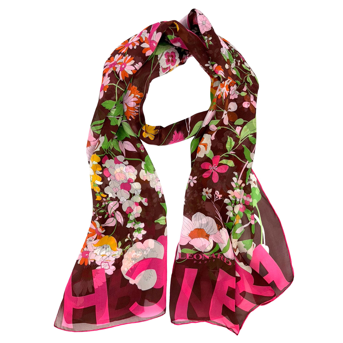 Leonard Silk Scarf Riviera Floral Design - 