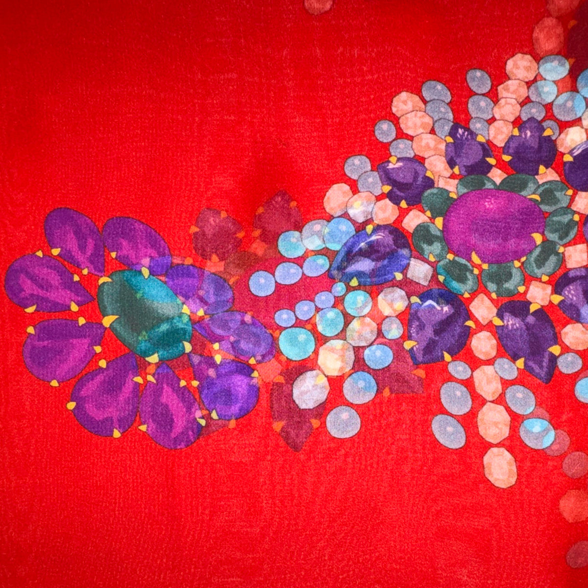 Leonard Paris Scarf Red Gems - Chiffon Silk Shawl