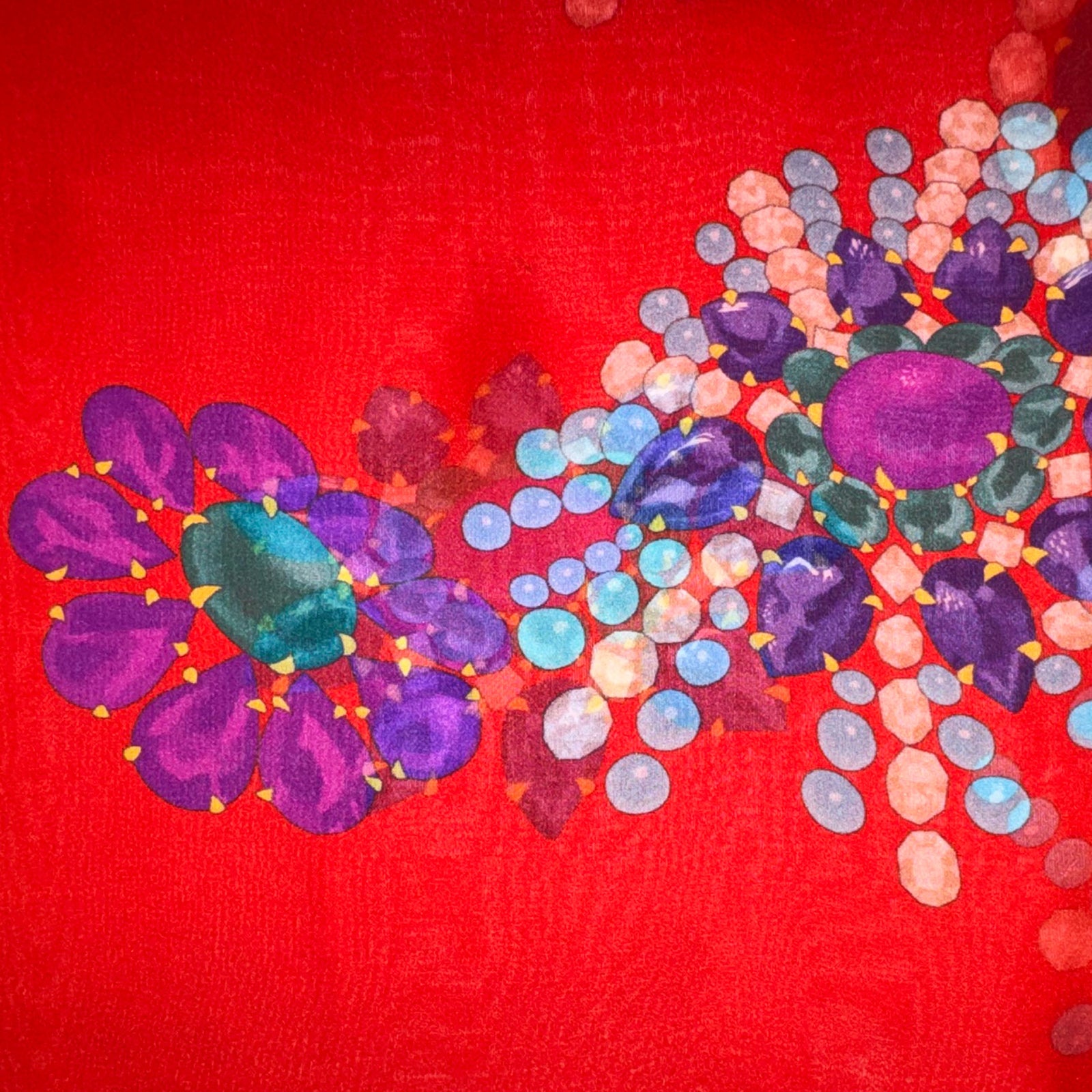 Leonard Paris Scarf Red Gems - Chiffon Silk Shawl