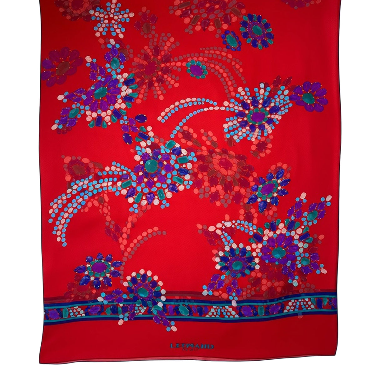 Leonard Paris Scarf Red Gems - Chiffon Silk Shawl