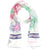 Leonard Paris Scarf White Plum Purple Green Pink Floral - Chiffon Silk Shawl