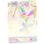 Leonard Paris Scarf White Pink Green Butterfly Floral - Chiffon Silk Shawl