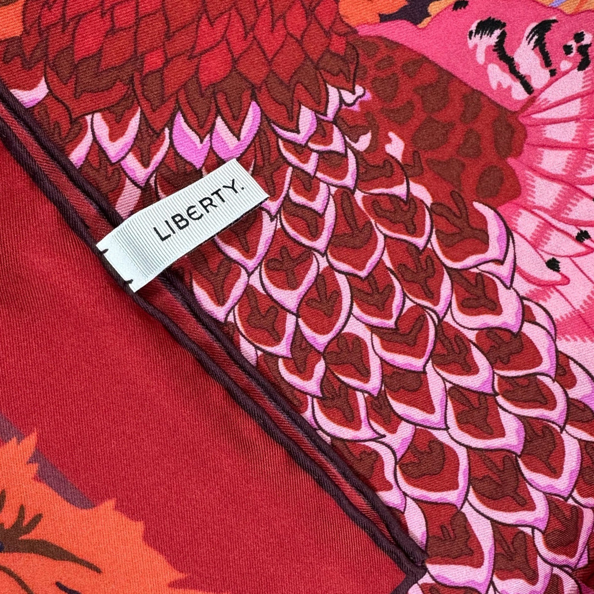 Liberty London Scarf Twill Silk Foulard Bordeaux
