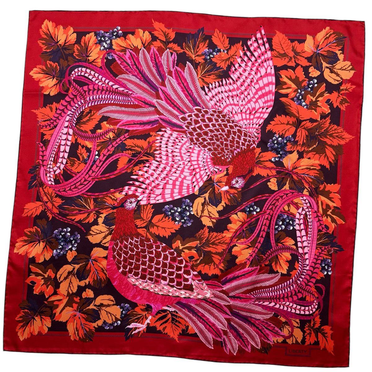 Liberty London Scarf Bordeaux Peacock