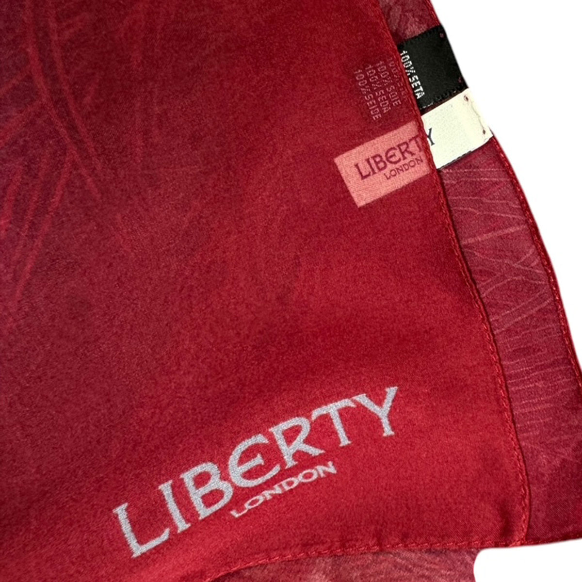 Liberty London Scarf Fuchsia Peacock Design - Extra Large Chiffon Silk Shawl