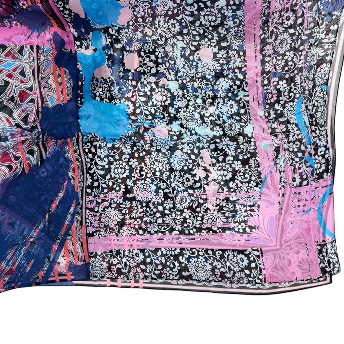 Liberty London Scarf Patch Design - Extra Large Chiffon Silk Shawl