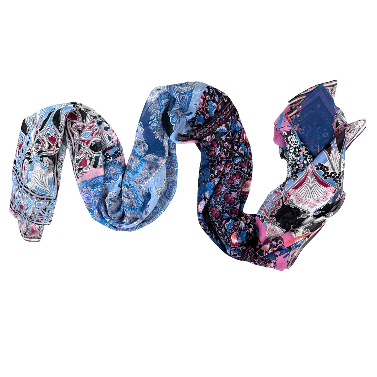 Liberty London Scarf Patch Design - Extra Large Chiffon Silk Shawl