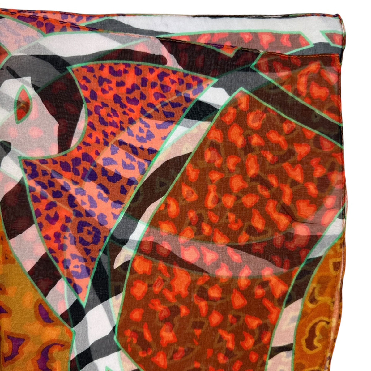 Liberty London Scarf Orange Design - Chiffon Silk Shawl
