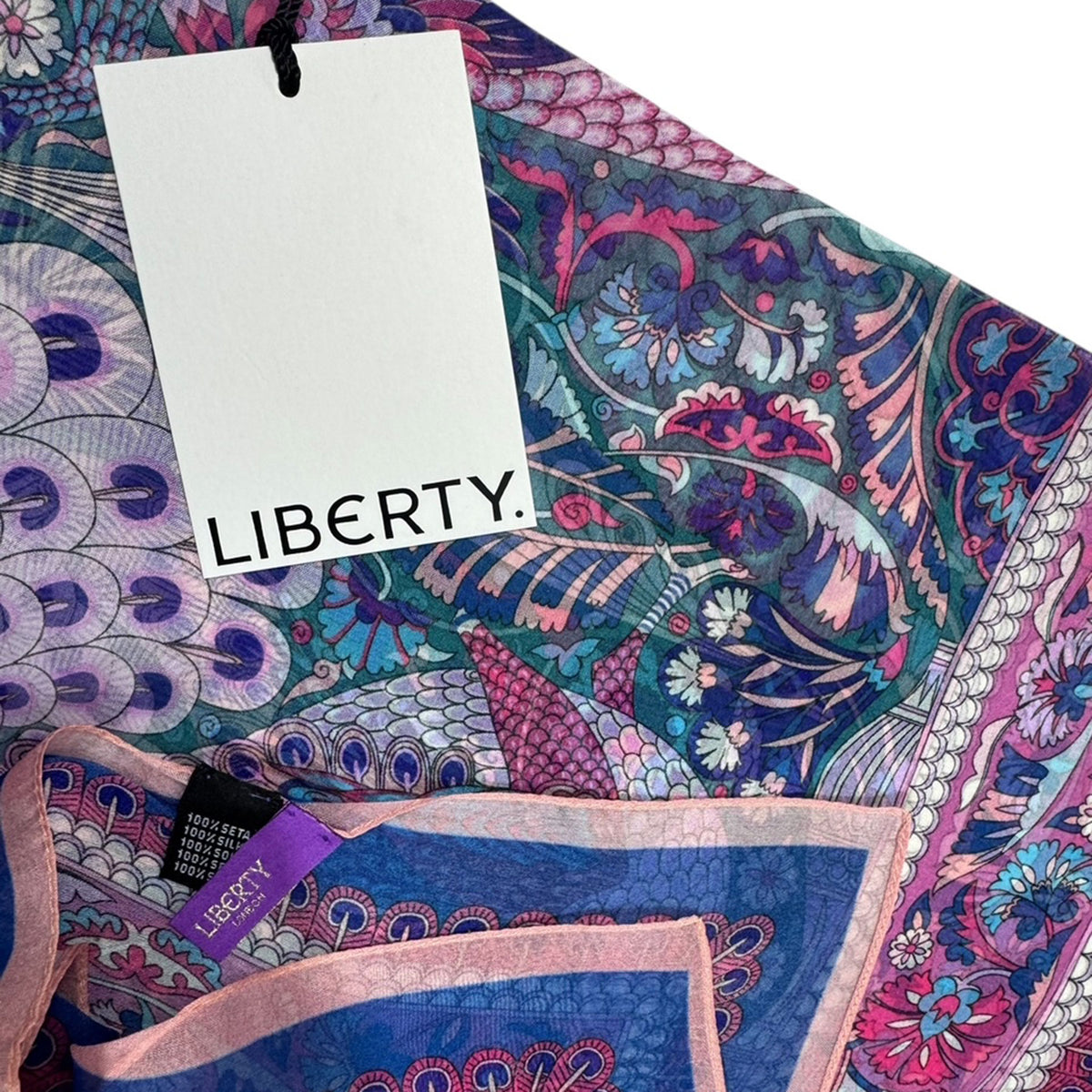 Pink Green Dark Blue  Scarf
