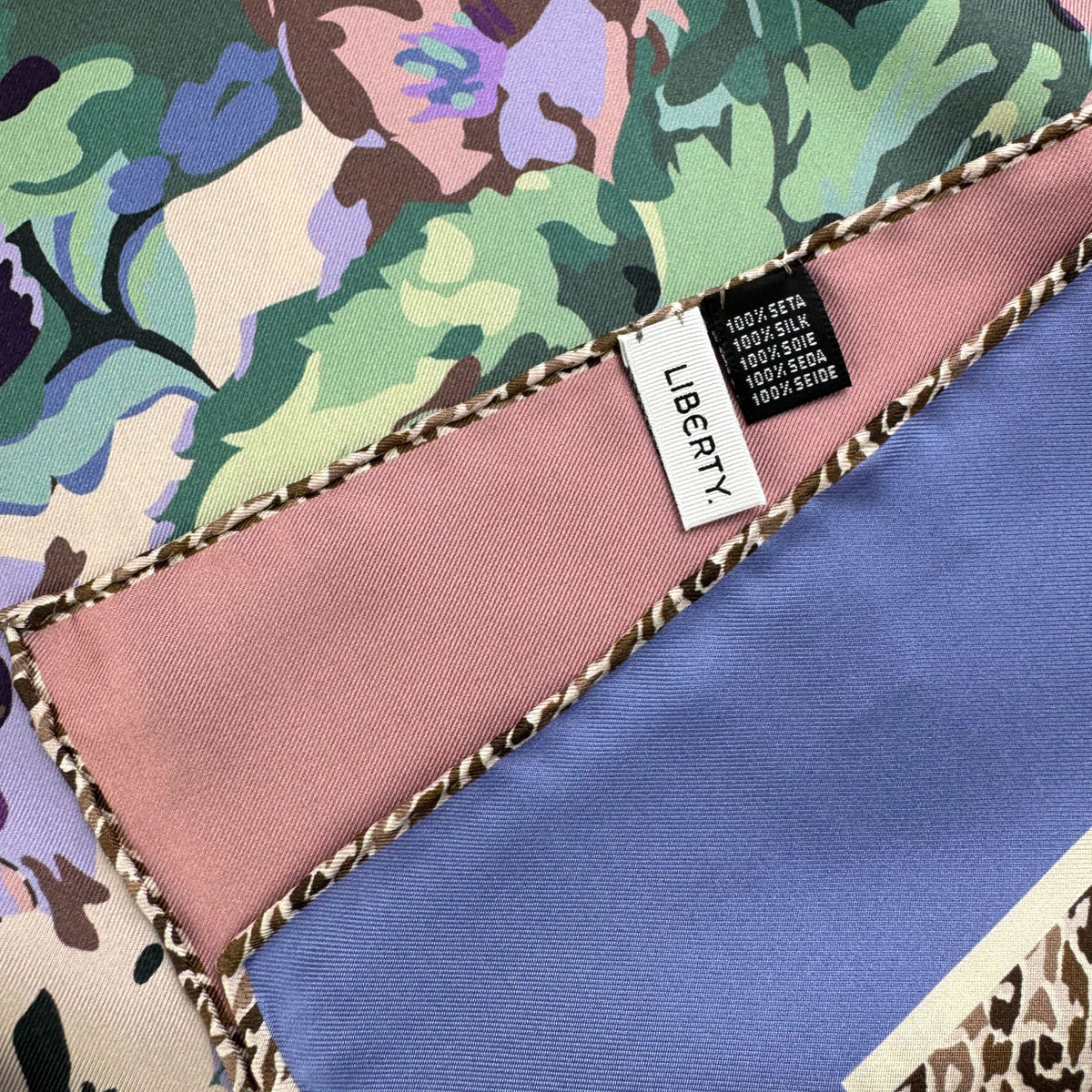 Liberty Scarf Lilac Leopard - Twill Silk Square Foulard