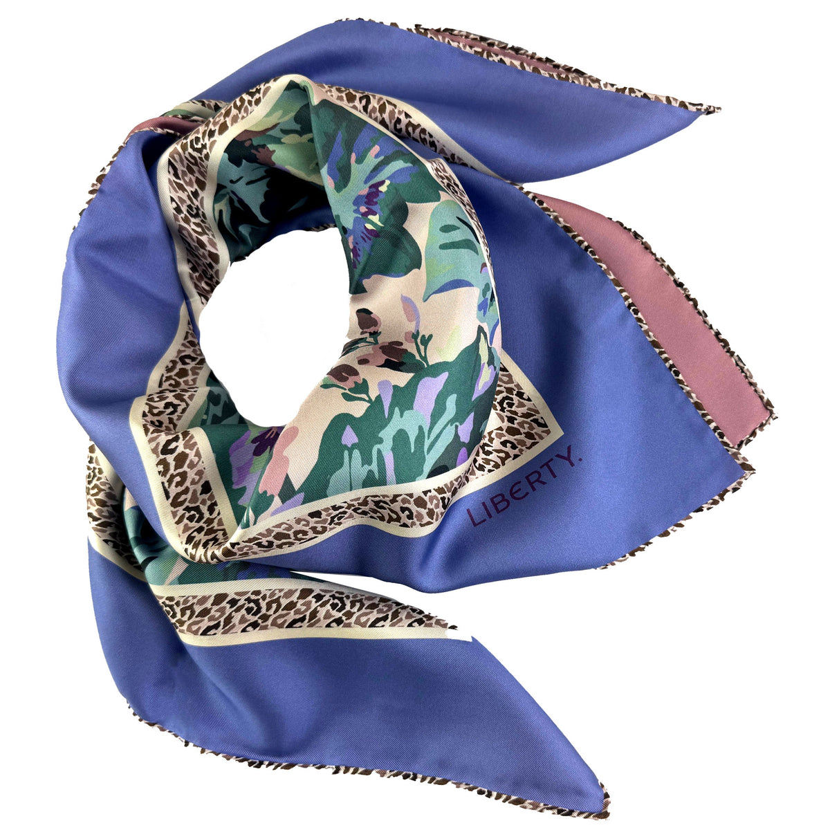Colorful scarf with floral and animal print design 