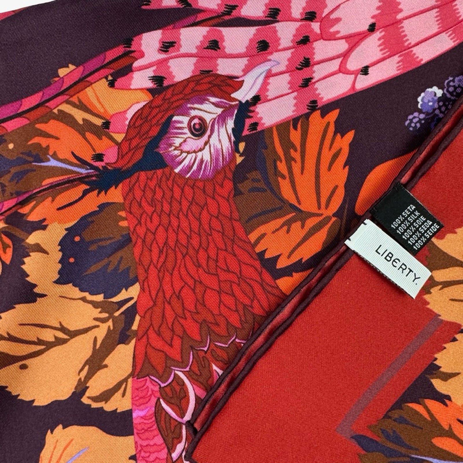 Liberty London Scarf Bordeaux Peacock