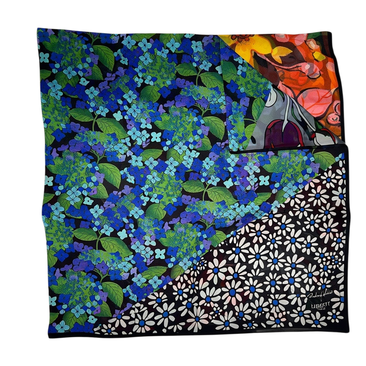 Liberty London Scarf Floral Patch Design  Richard Quinn x Liberty London - Extra Large Chiffon Silk Square Shawl