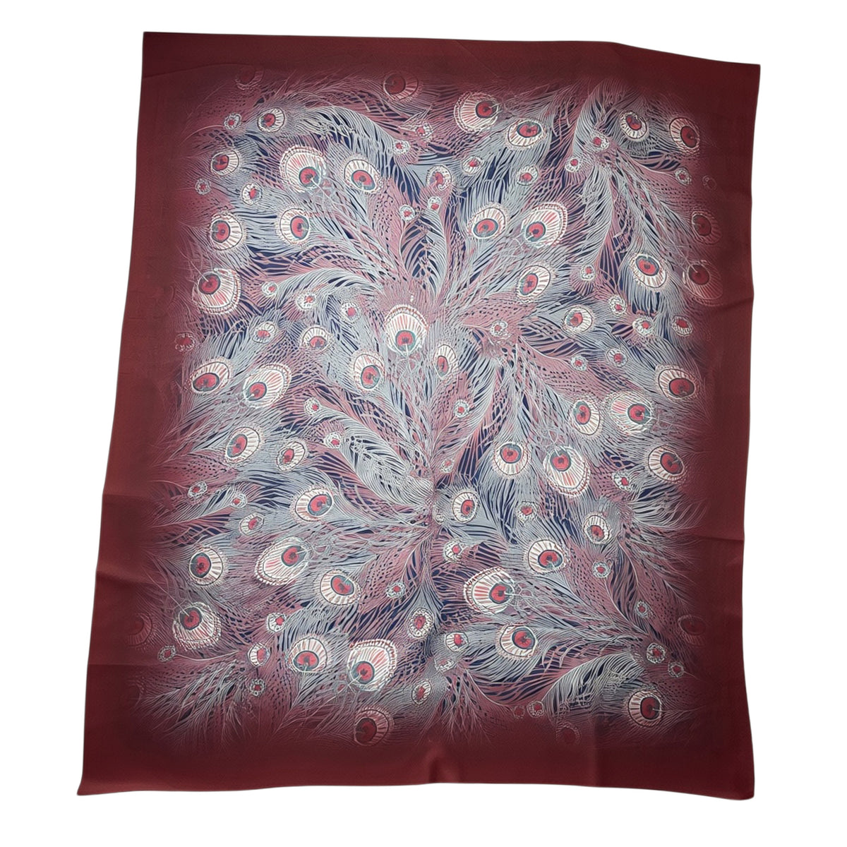 Liberty London Scarf Fuchsia Peacock Design - Extra Large Chiffon Silk Shawl SALE