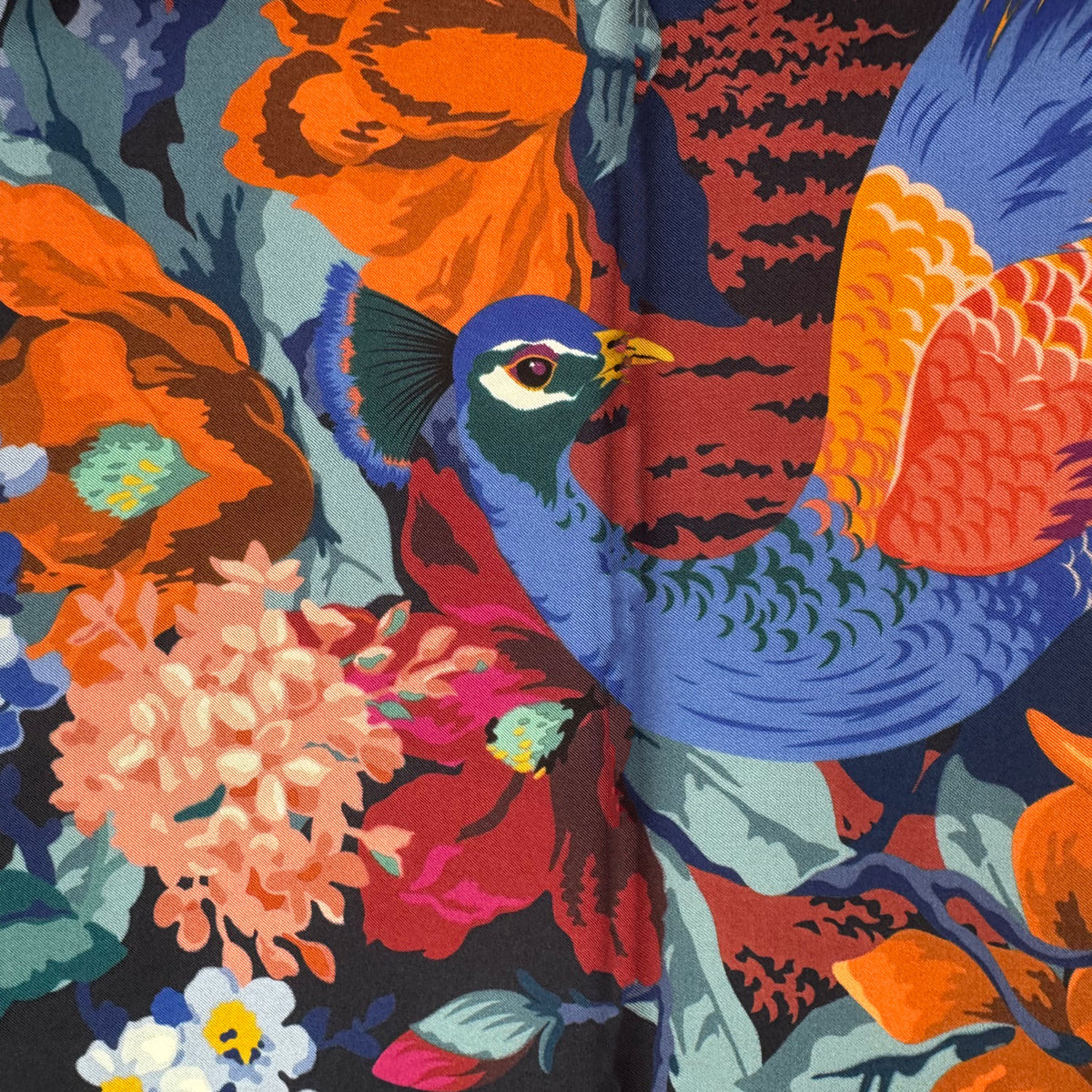  Peacock - Twill Silk Square Foulard