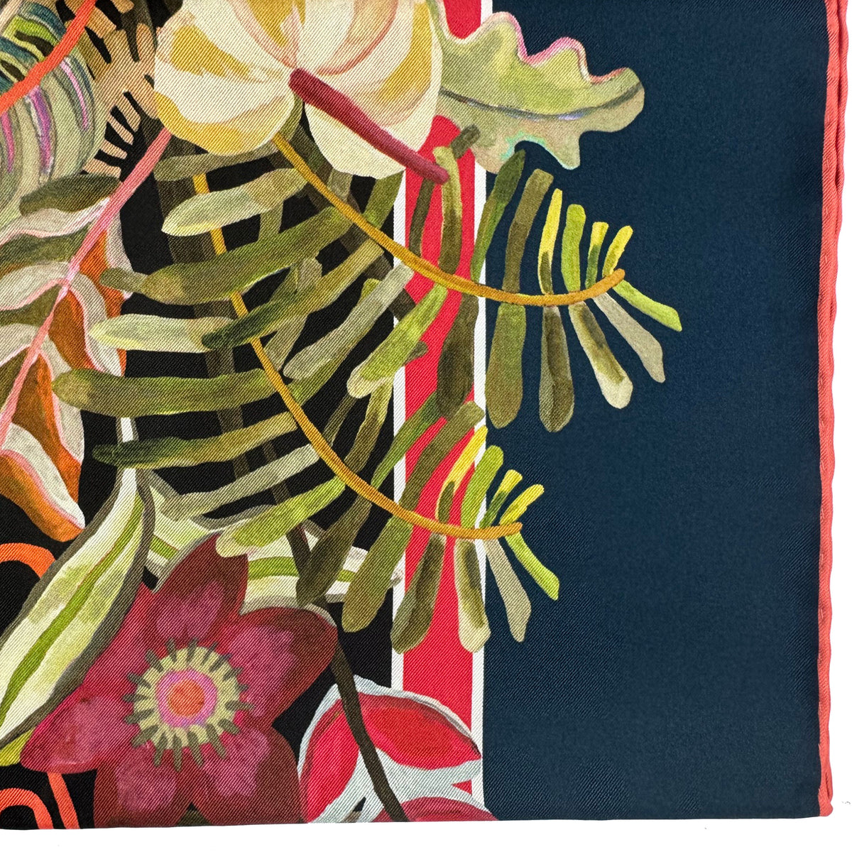 Liberty Scarf Floral - Twill Silk Square Foulard - Women Designer Scarf