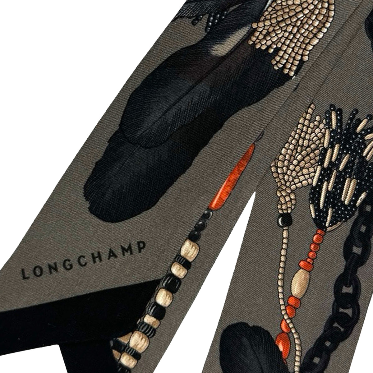 Longchamp Skinny Scarf Gray Le Pliage Collier Massai Twilly