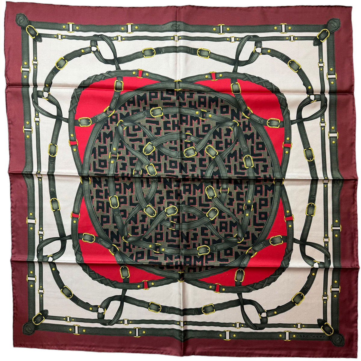 Longchamp Paris Scarf Silk Square Foulard