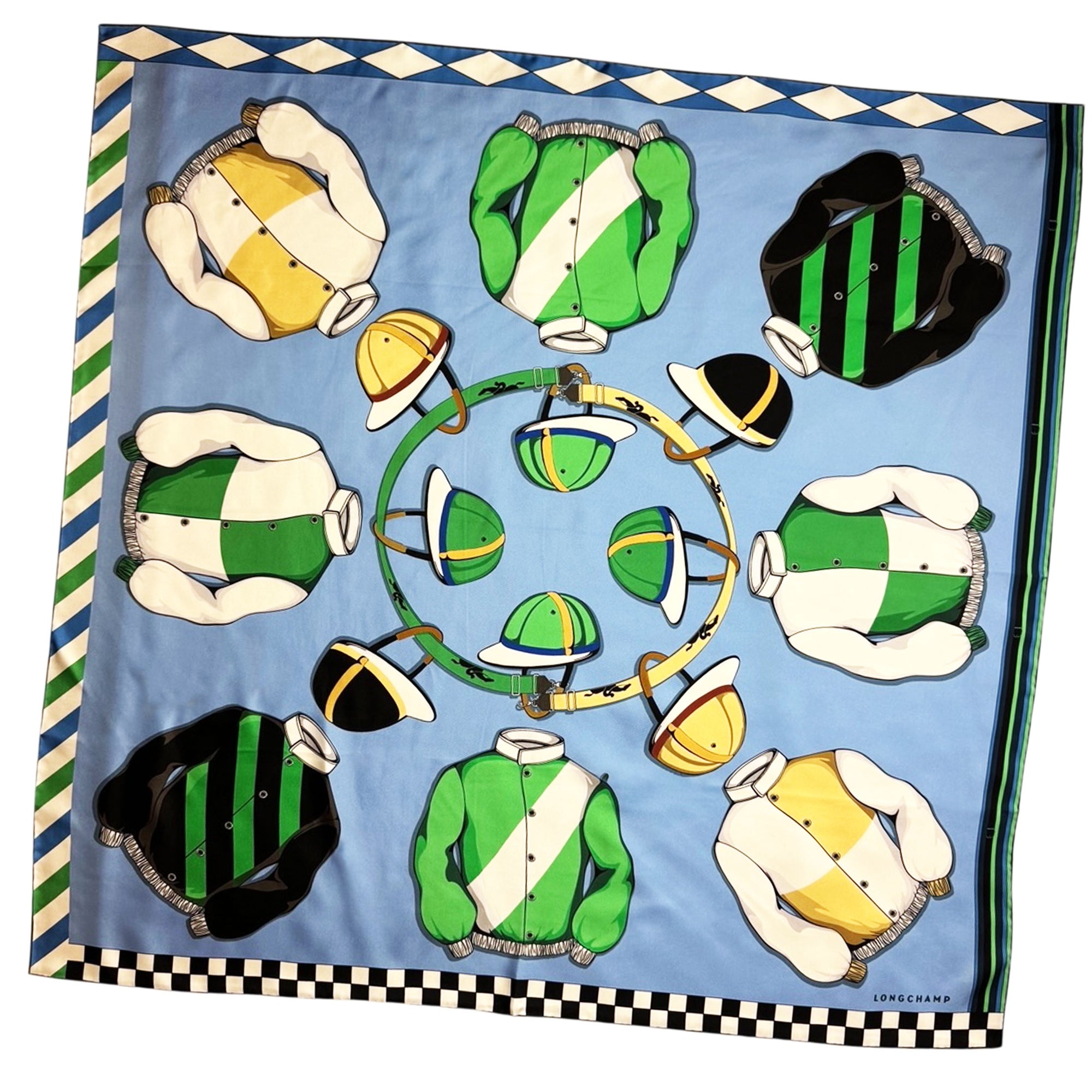 Longchamp Scarf Polo Shirts & Hats Design - Square Twill Silk Foulard