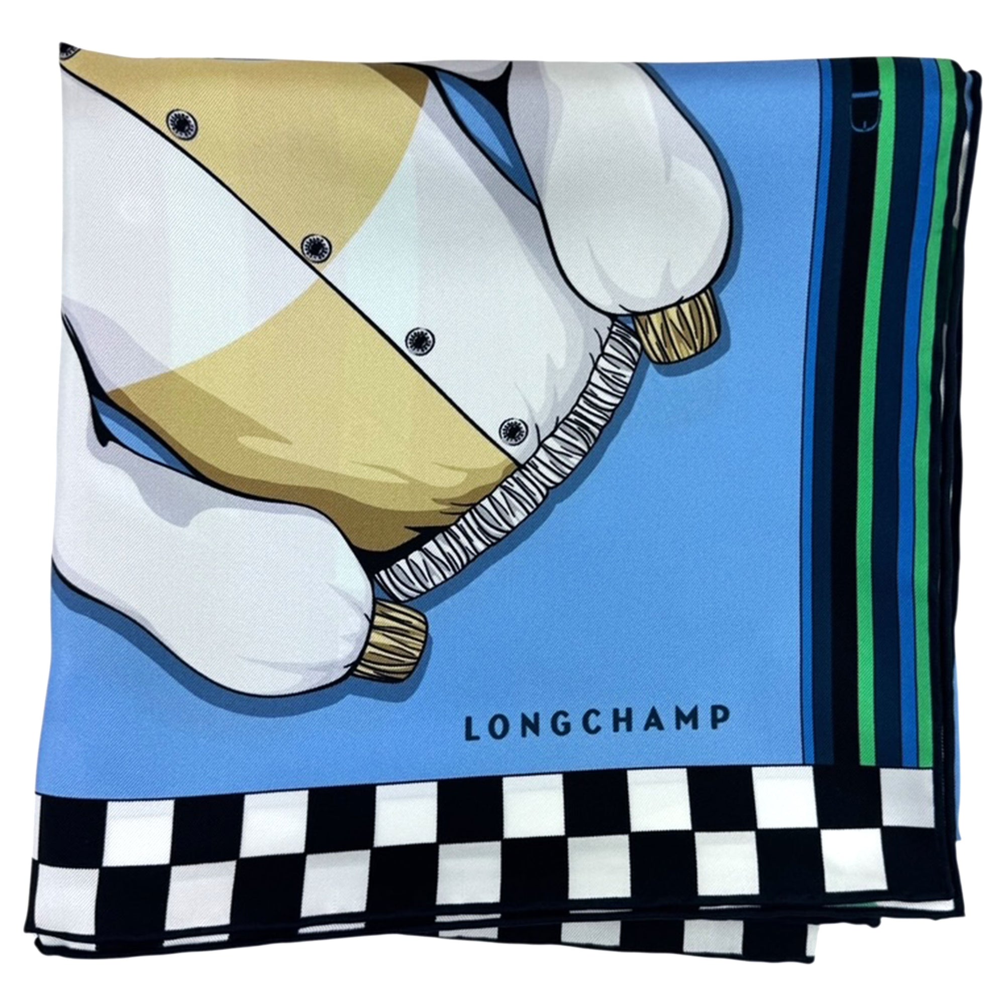 Longchamp Scarf Polo Shirts & Hats Design - Square Twill Silk Foulard