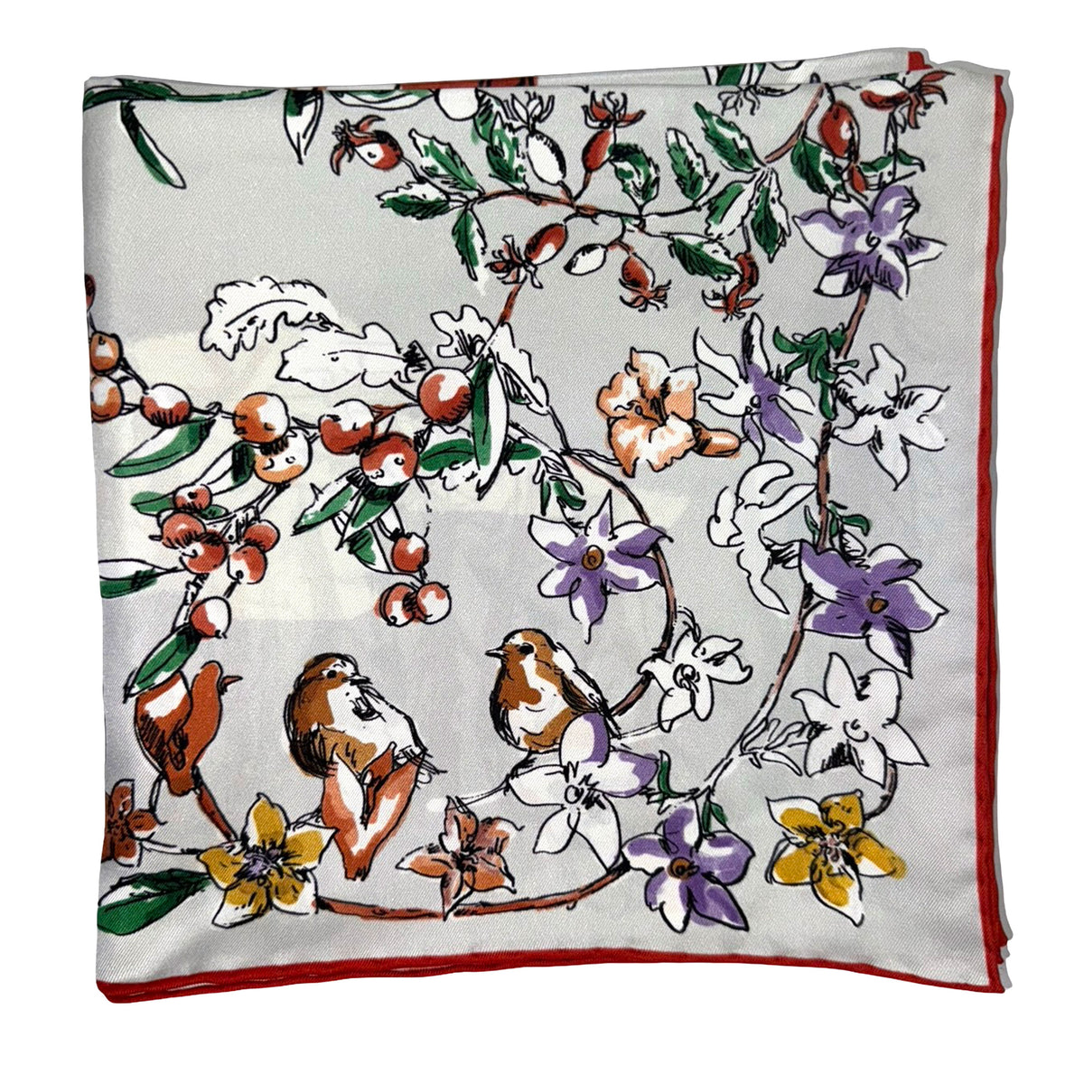 Longchamp Scarf Square Twill Silk Foulard
